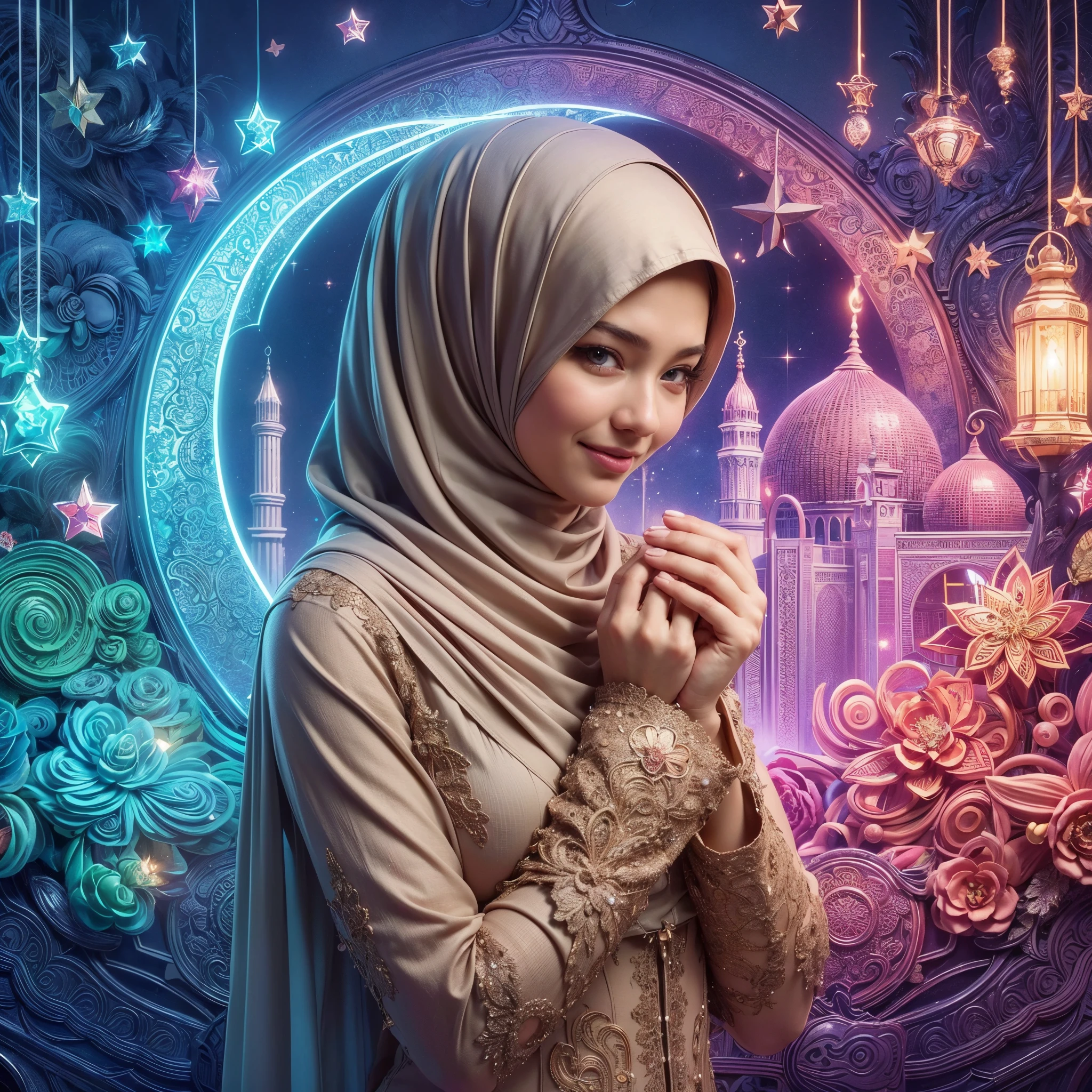 masterpiece, (ultra-high-definition portrait:1.4), Realistic, extremely detailed, CG unified, 8k, Clean lines, highly detailed, High-definition, raw color photos, she is smiling, Realistic portrait, Cinematic Light, Beautiful detailed, 1hijabgirl indonesian, (165cm tall, big breasts with very very tight clothes:1.5), Beautiful big breasts, breasts details, very tight, (Biggorgeous eyes, Soft smile with lovely look:1.5), (Fine face:1.4), Close up of a girl in Beautiful clothes with errcted nipple, biggorgeous eyes, Soft smile, scarf, (Beautiful Tight Clothing with curvaceous body:2), pose 4 of 1 6, Undress, No bra, (nipples that are clearly sticking out detail:1.2), Outdoors, high intricate detailed, float, cum on, Sense of truth, beautiful landscape forest, sexy lighting,