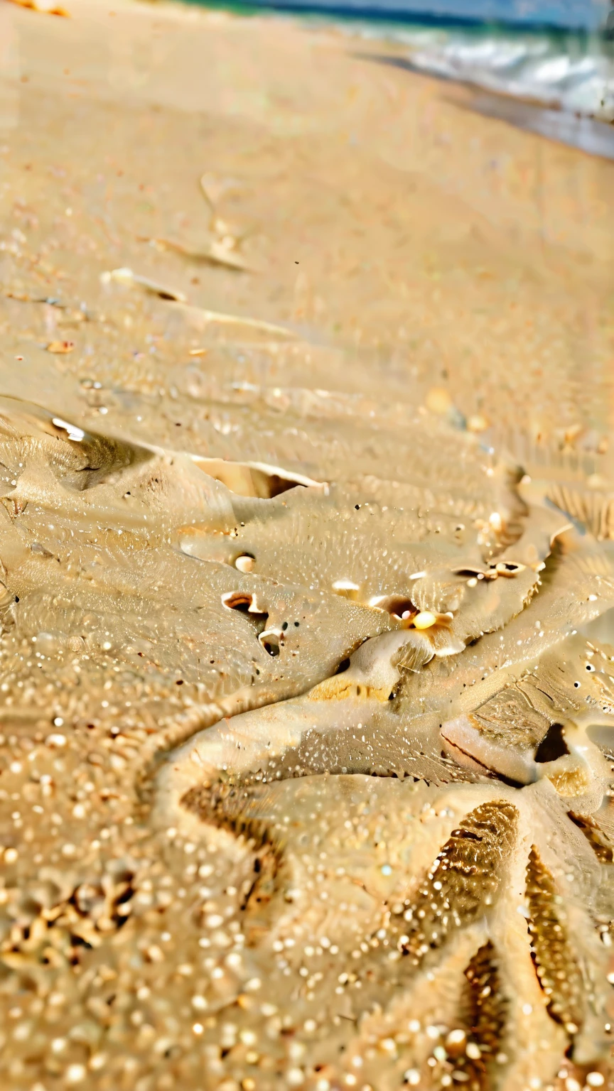 Closeup of sand beach, zoom200x, ignore: lightings
