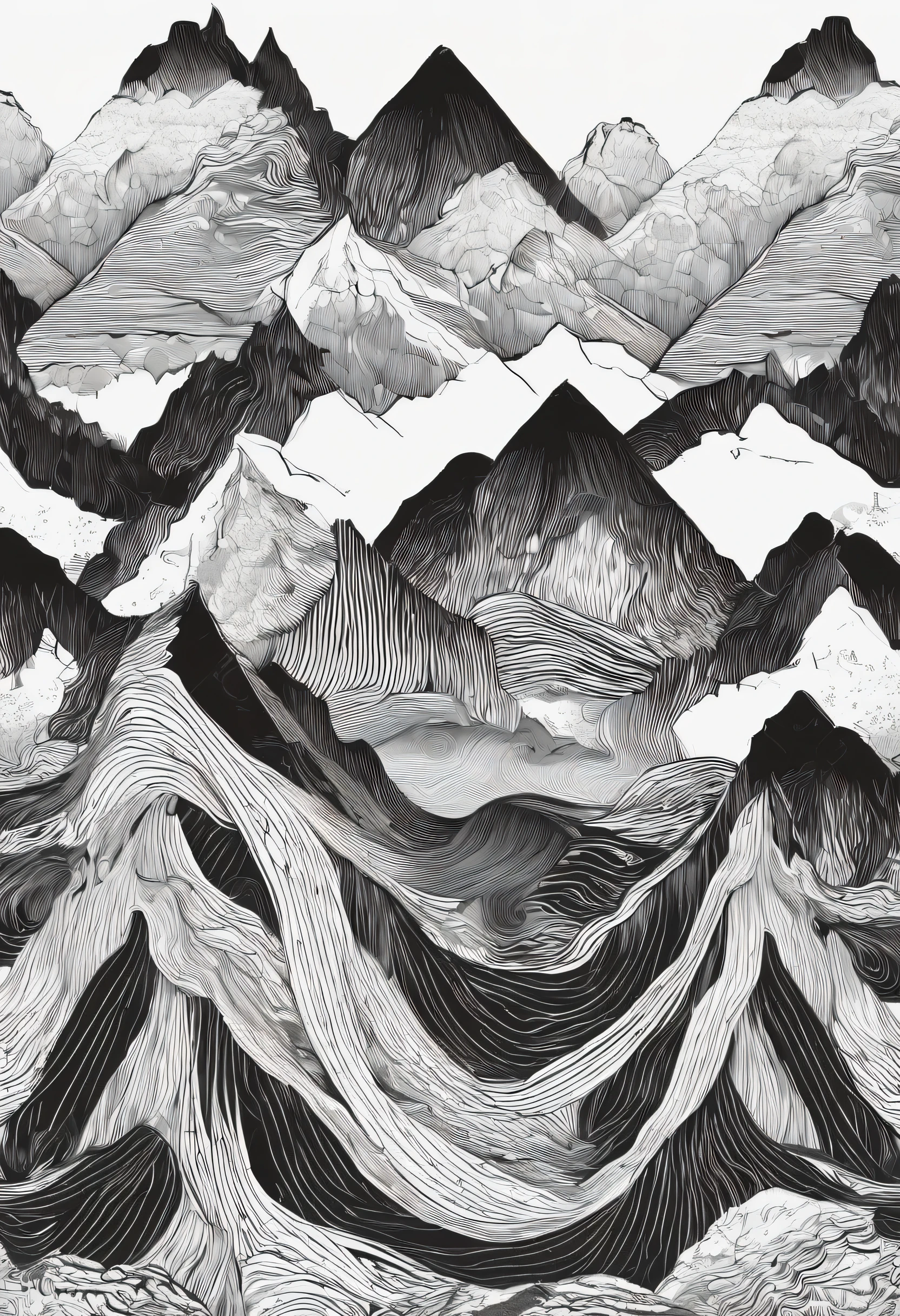 mountain on white background