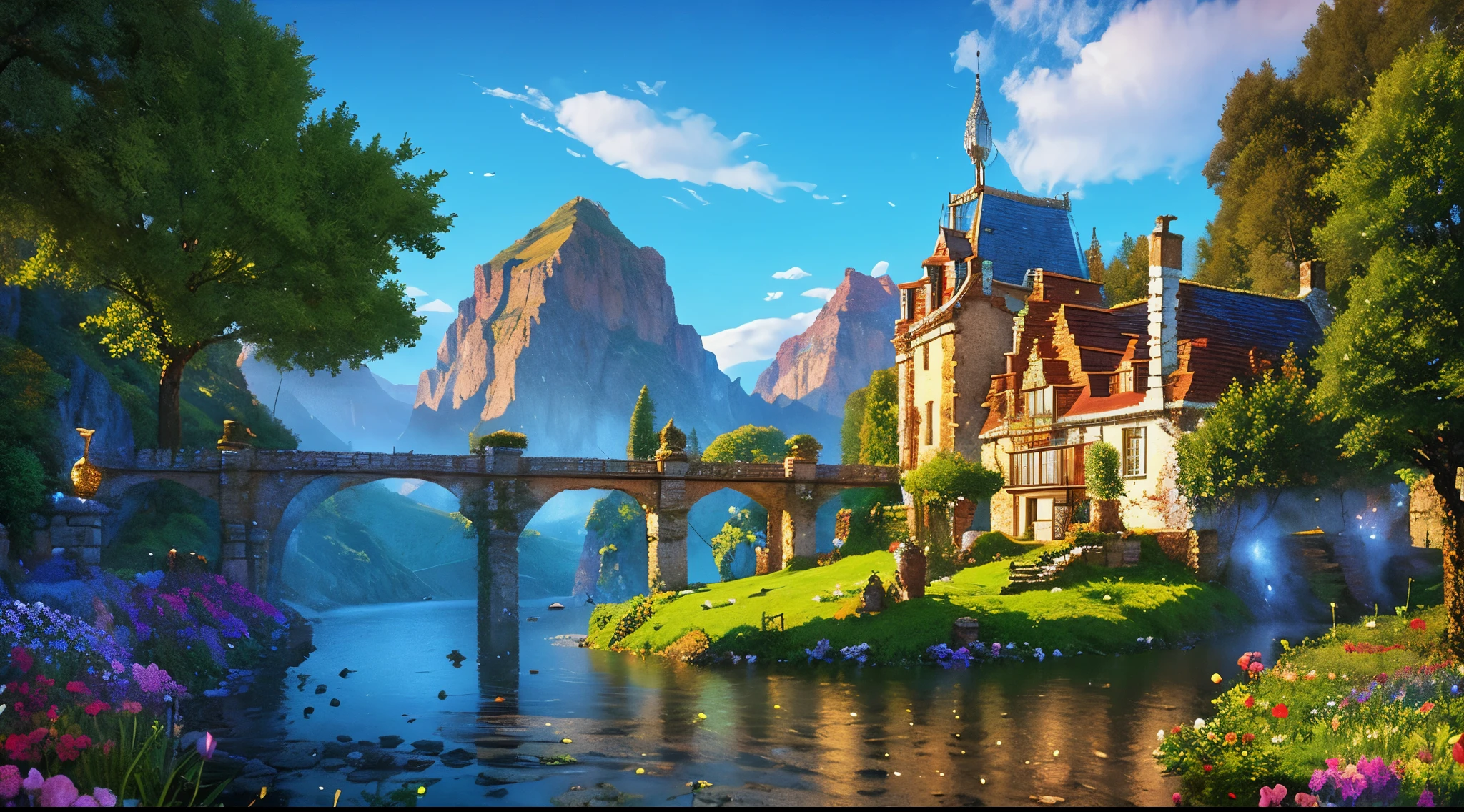 pixel game，Scene design，fantasy scene，Rose Manor in Ancient Europe， pixel art #pixel art