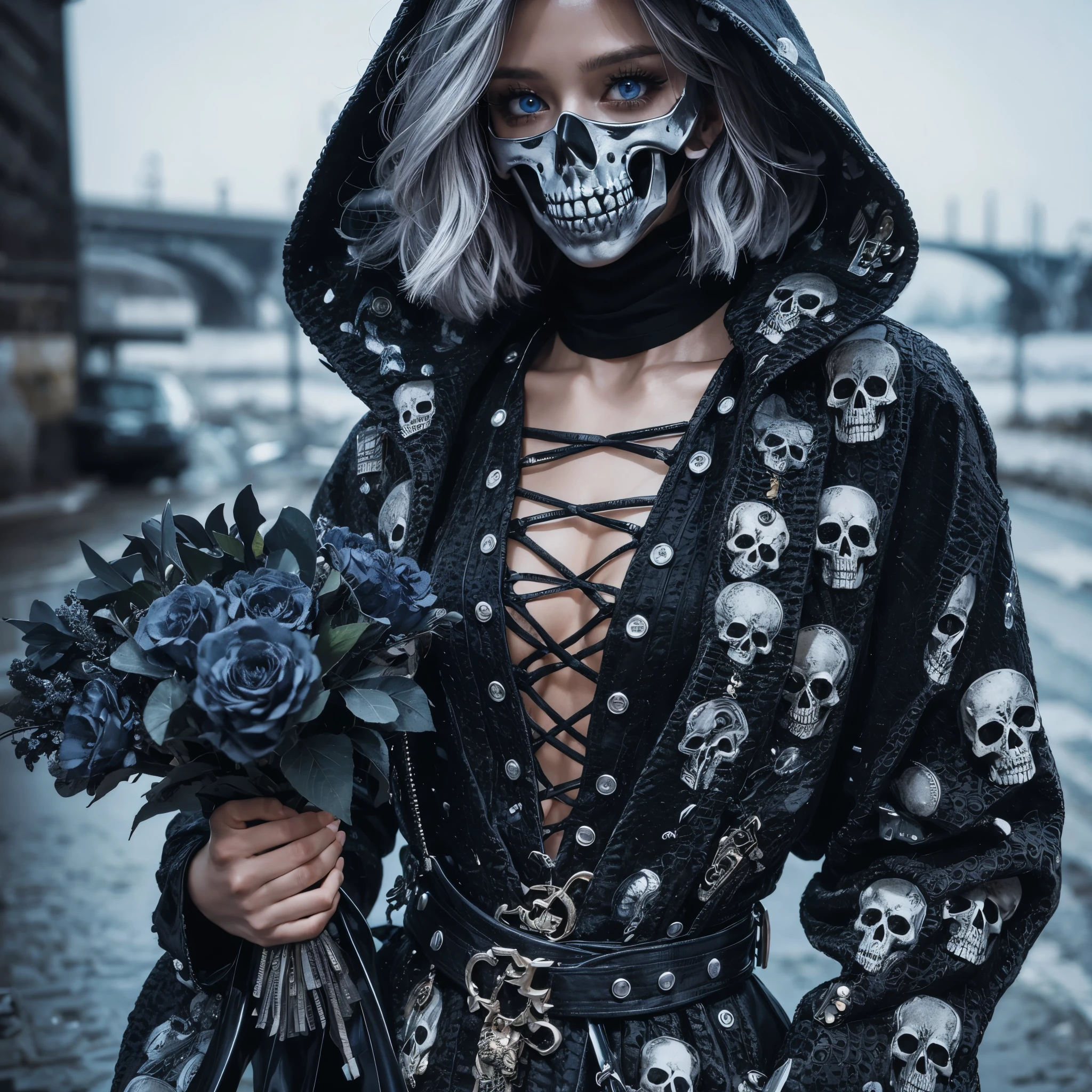 Skull Woman in the city (Super Villain Style)