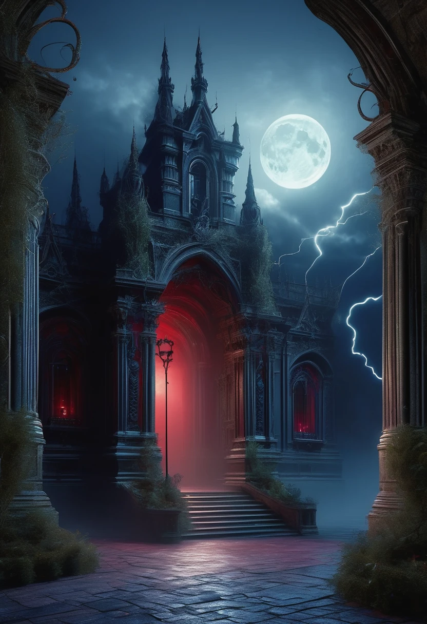 Dracula's crystal and aluminum future principal tower in Transylvania,(best quality,4k,8k,highres,masterpiece:1.2),ultra-detailed,(realistic,photorealistic,photo-realistic:1.37),gothic,nightmare fuel,towering and imposing,ominous atmosphere,darkened skies,blood-red sunset,majestic,vibrant colors,detailed architecture,monstrous sculptures,crowded with supernatural creatures,full moon,shadowy figures,spectacular view,toppled stone gargoyles,imposing entrance gate,spooky atmosphere,spiral staircase,hauntingly beautiful,ethereal glow,grand chandeliers,creepy ambiance,ancient and weathered,exquisite detail,foggy courtyard,golden hour light rays,powerful presence,sinister vibes,eerie silence,ominous clouds revealing lightning bolts,mystical symbols,enchanted gardens,dark secrets,charming gloom,dramatic perspective,opulent interior designs,otherworldly energy,secret chambers,enchanted mirrors,crystal chandeliers shimmering in moonlight,mysterious and elegant,gothic arches,lavish ballroom with dancing vampires,strange plants and flowers,luxurious furniture,moonlit ballroom,mysterious sculptures,whispering hallways,hidden corners,unknown chambers,unearthly beauty,shadows dancing in the moonlight,haunting melodies,sultry atmosphere,dark corridors,roof terrace overlooking the moonlit city,translucent figures hiding in the shadows,enchanted fountains with blood-red water,ethereal beauty,spooky aura,beautifully crafted stained glass windows,vampire portraits adorning the walls,fiery red eyes,piercing gaze,sharp fangs,draped in opulent velvet,ghostly apparitions wandering the halls,haunting presence,flickering candlelight,ghostly whispers echoing through the corridors,immortal and elegant,macabre beauty,vampiric power and majesty,powerful and commanding presence,eternal night,immortal aura,dark romance,whispers of forbidden desires