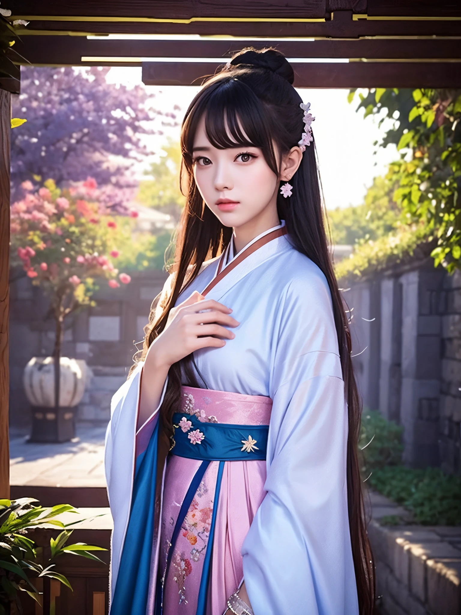 pixel game,role conception,portrait,Hanfu beauty, pixel art #pixel art