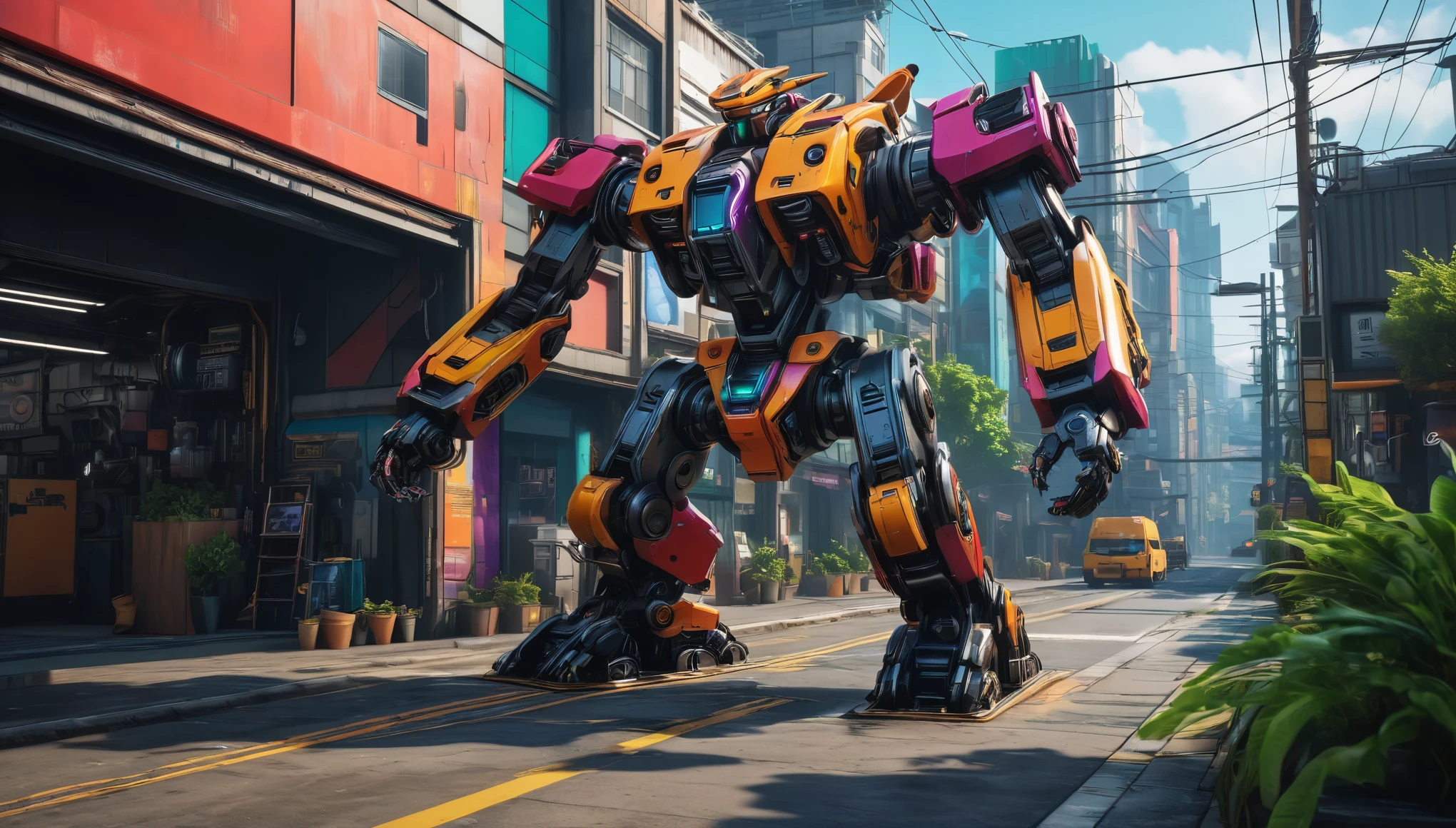 create an image demonstrating the style of ((Mechcore)) style, hyper realistic, 8k, vibrant colors, sharp crisp image