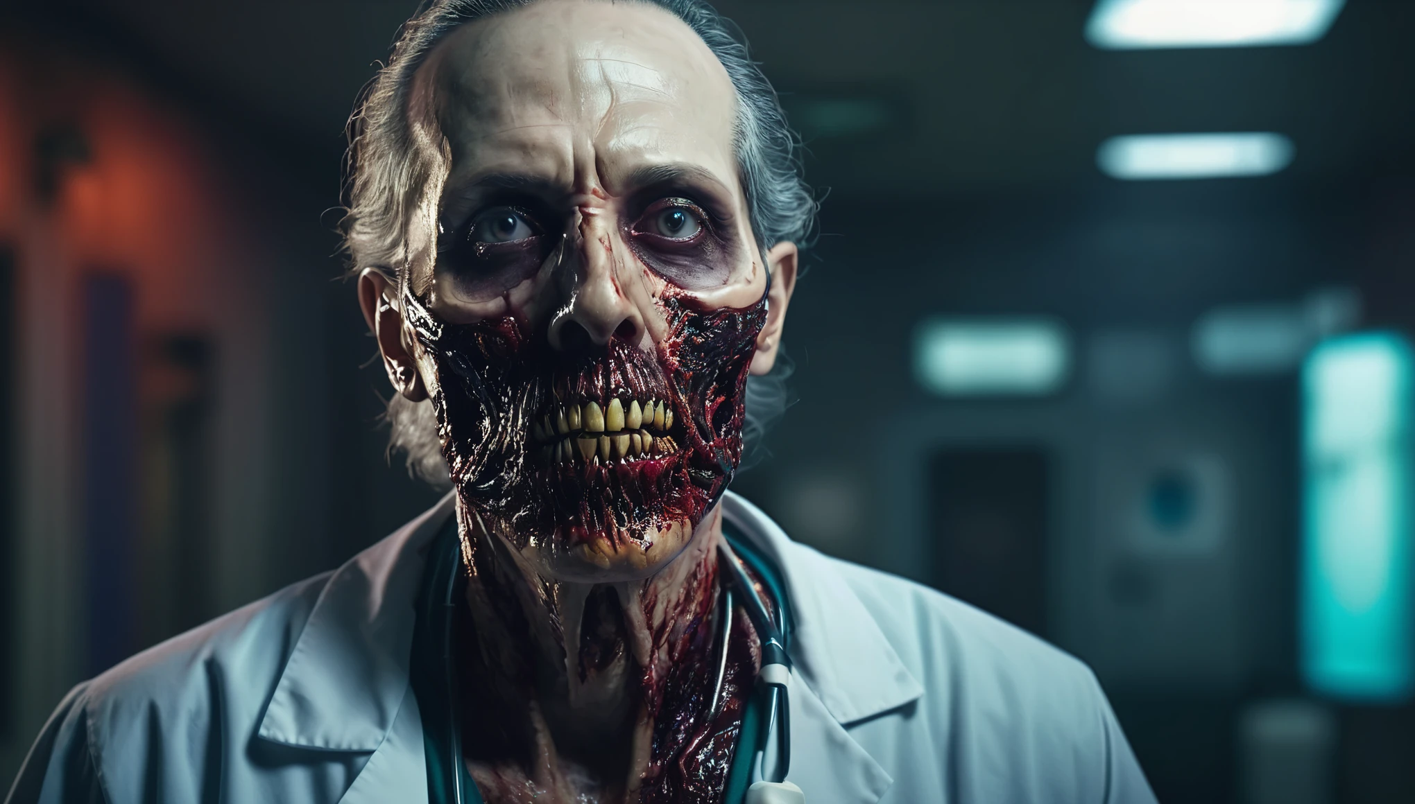 create an image demonstrating the style of ((Medical Horror)) style, hyper realistic, 8k, vibrant colors, sharp crisp image