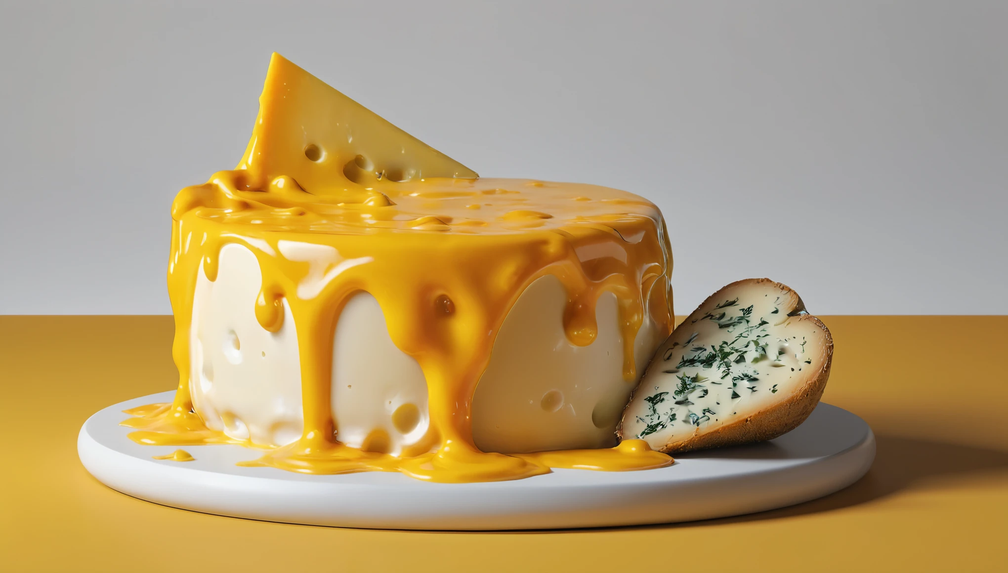 create an image demonstrating the style of ((Melted Cheese Statue)) style, hyper realistic, 8k, vibrant colors, sharp crisp image
