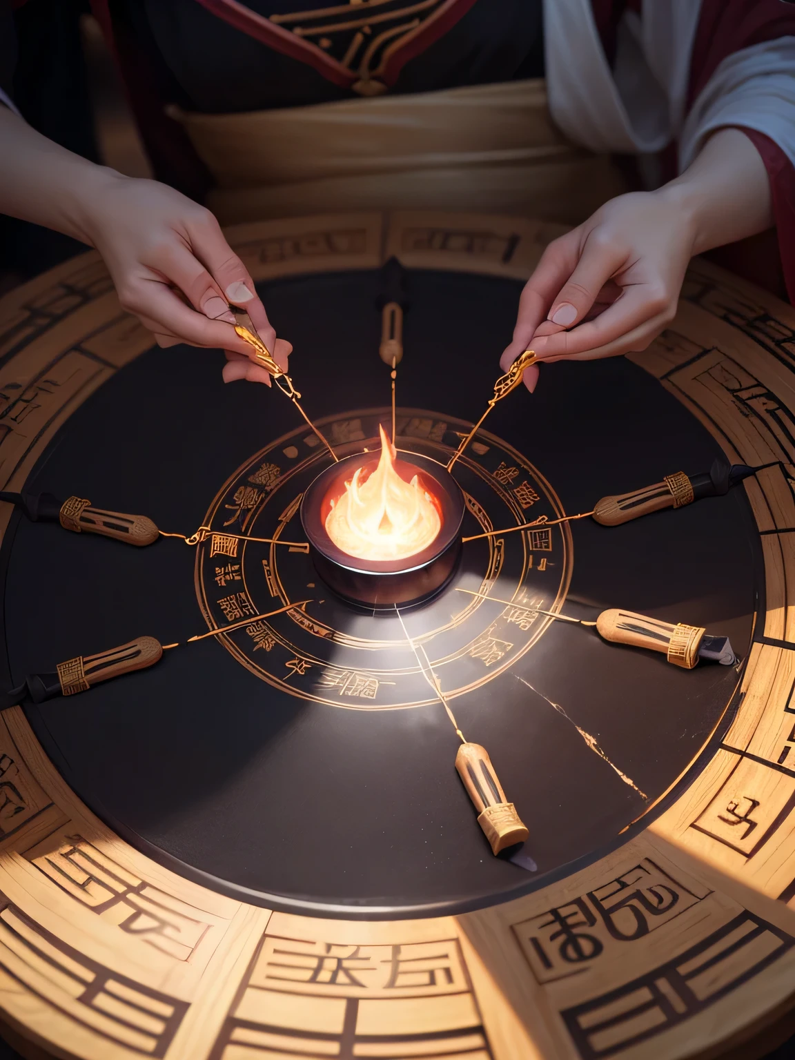 ((magic array))，Close-up of a circular object with Light, Summoning Circle, Cast a protection spell, black magic spell, Cast a powerful spell, cast a spell, summoning spell, magic and alchemical weapons, magic symbols, Light,  magic, holy fire spell, magic mark, cast a spell wizard, spellmagic