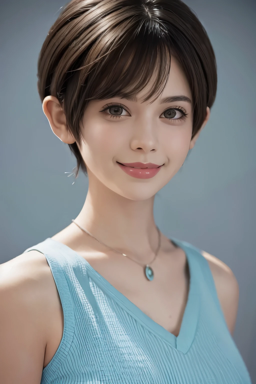 Pixie cut smile