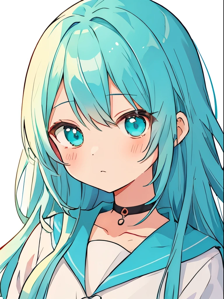 (On Bridge:1.5)(Turquoise hair:1.5)白いドレスを着たanimeの女の子が窓の前に立っています。, anime. soft lighting, かわいい女の子のanimeビジュアル, artwork in the style of Gweiz, 若いanimeの女の子, animeの女の子, かわいいanimeの女の子, Gweiz, 美しいanimeのポートレート, portrait of animeの女の子, 肖像画のanimeの女の子, anime萌えアートスタイル, ソフトanimeイラスト