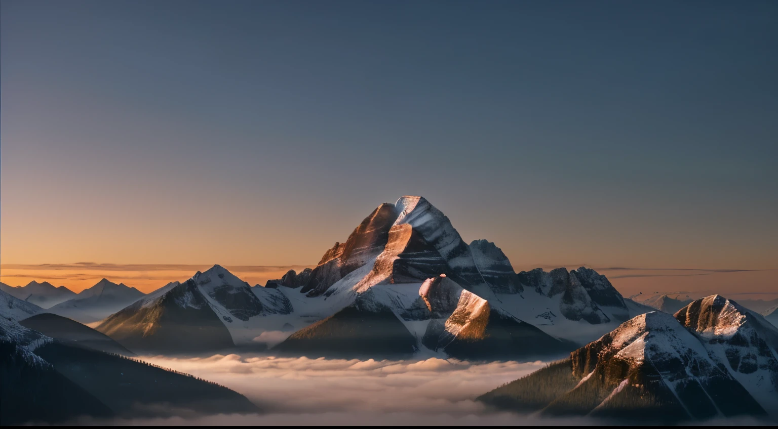 Mystical and serene mountain landscapes at dawn.