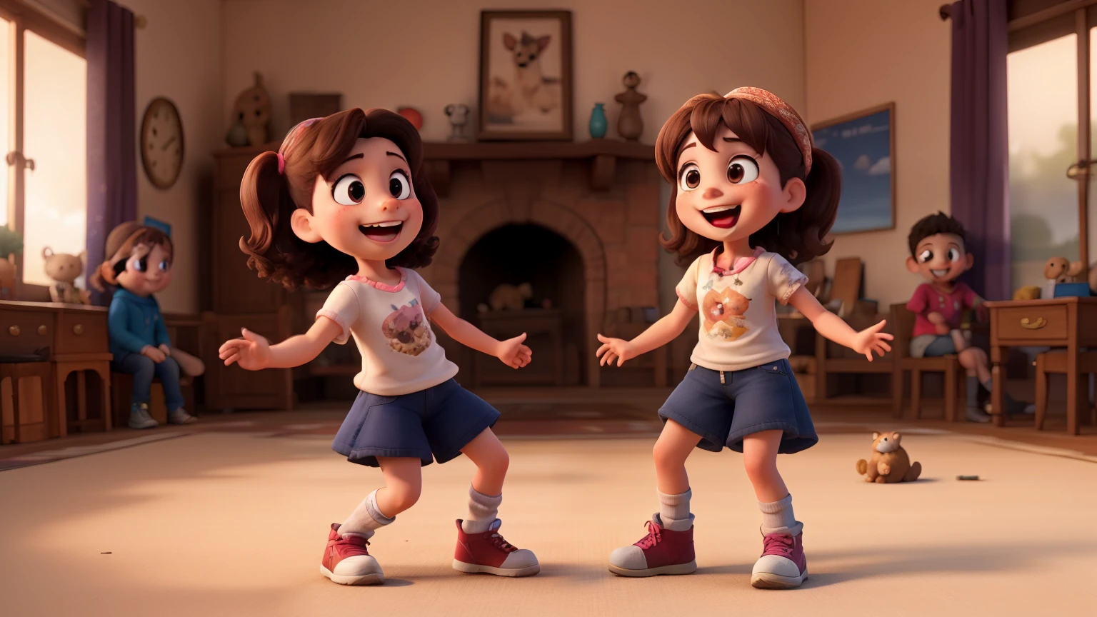 Children playing, animales sonrriendo, girls dancing