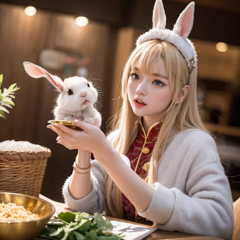 dventure Rabbit (Extremely detailed Cg Unity 8K wallpaper,Masterpiece, Best quality, Ultra-detailed) In the movie, he plays the adventure rabbit, The performance of the Adventure Bunny is very natural and smooth, The Adventure Rabbit will be the humor of the Yellow Medicine Master, Funny, Adventure Rabbit affectionate, Boldness and other characteristics are vividly expressed, Let the audience have a strong interest and love for the role of the adventurous rabbit, and play the role of the three princesses in the movie, The performance of the Adventure Bunny is very humorous and hilarious, She will be the naughty of the three princesses, adolable, Characteristics such as willfulness and boldness are well expressed, Let the audience have a strong interest in and love her role as Ouyang Feng in the movie, His performance is very natural and humorous, He will make out with Ouyang Feng, Infatuated adventure rabbit, Characteristics such as persistence and madness are well expressed, Let the audience have a strong interest and love for his role, and play Hong Qigong in the movie, The performance of the Adventure Bunny is very funny and humorous, The Adventure Rabbit will eat Hong Qigong's gluttony, adolable, Interesting and bold features are well expressed, Let the audience have a strong interest in the role of the adventure rabbit and love to play the little sister in the movie, The performance of the Adventure Bunny is natural and cute, She will be the naivety of the little senior sister, Adventure bunny cute, Characteristics such as willfulness and boldness are well expressed, Let the audience have a strong interest in the character of the adventure rabbit, Love children, Blue eyes with long blonde hair and sparkling gothic lights Adventure Rabbit