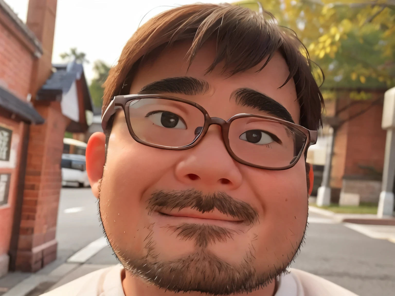 male、Natural light、Fashion Model、Refreshing man、gentle expression、Harajuku、thick eyebrows、glasses、stubble