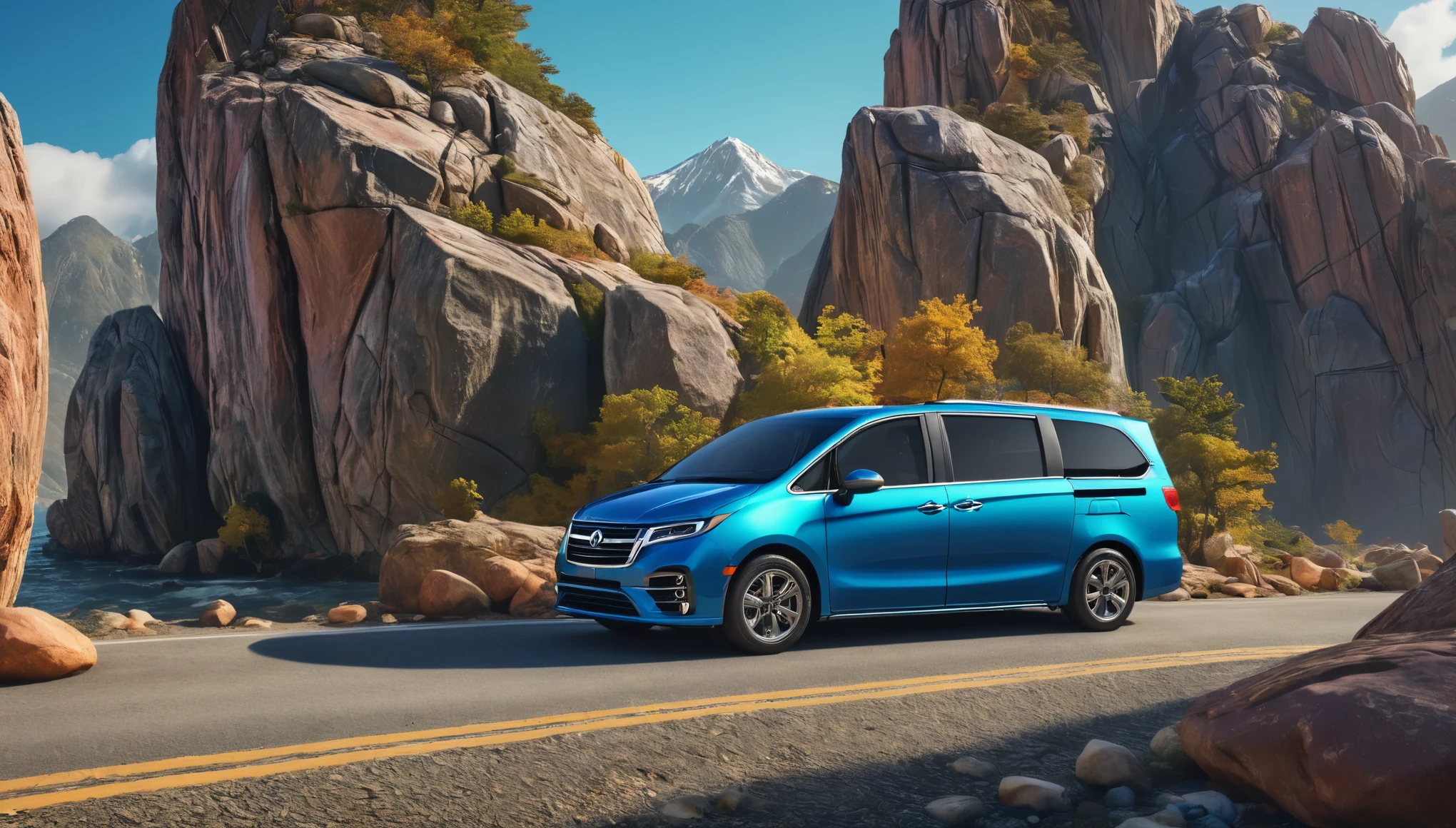 Create imaginative and amazing images demonstrating the style of ((Minivan Rock)), hyper realistic, 8k, vibrant colors, sharp crisp image