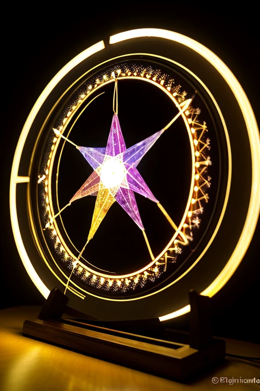 ((best quality)), ((masterpiece)), (detailed),A magic circle full of light with a hexagram in the center and a pentagram surrounding it