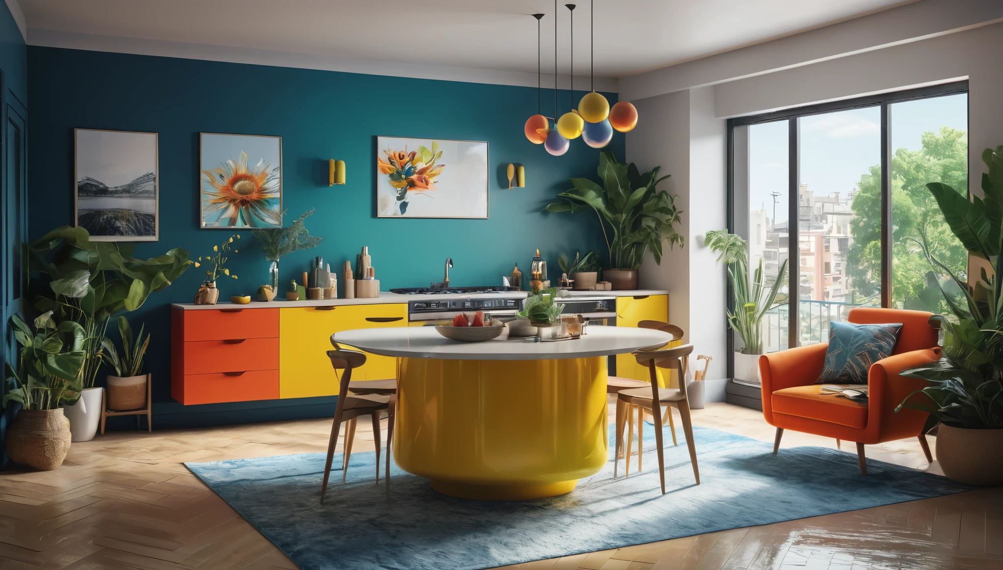 Create imaginative and amazing images demonstrating the style of ((Modernism)), hyper realistic, 8k, vibrant colors, sharp crisp image