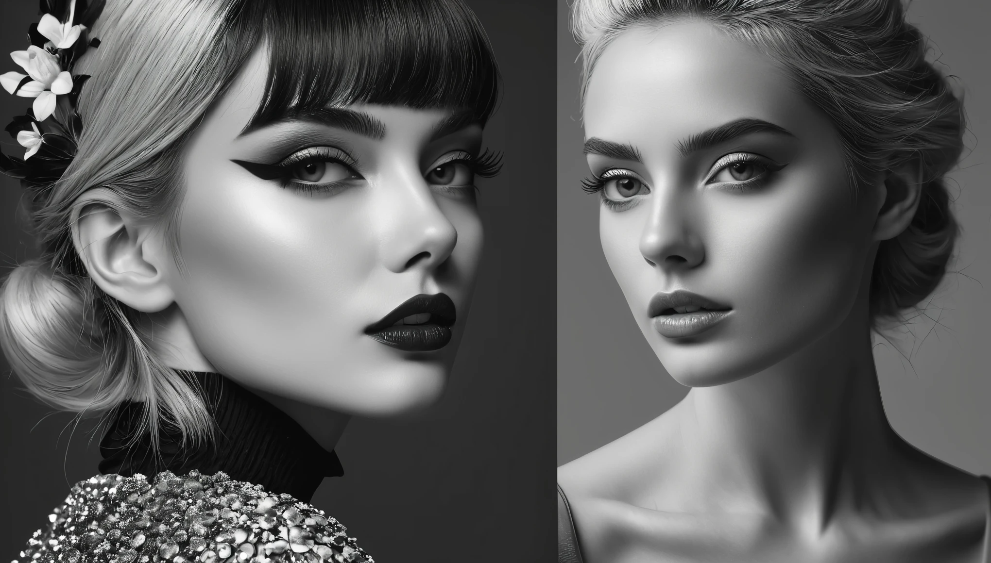 Create imaginative and amazing images demonstrating the style of ((Monochrome-Color Split)), hyper realistic, 8k, vibrant colors, sharp crisp image