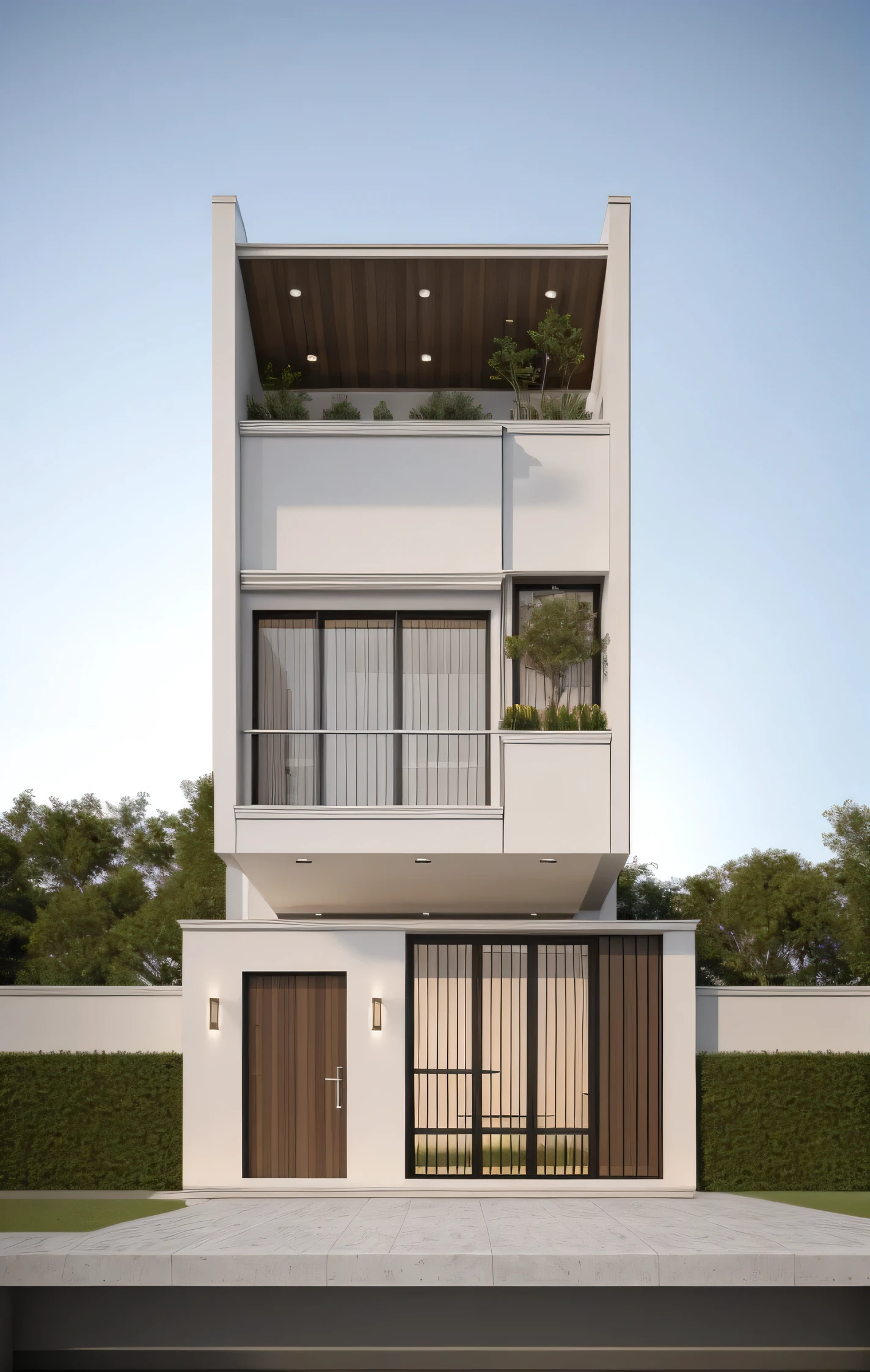 Neo classic house, a large front yard, main material by white wall and glass:1.1,  1 road runs in front of the house,  (RAW photo, real, best quality, masterpiece:1.2), look morden minimalist, 1 road in front of the house, shime ring light, light brighteness from indoor:1.2, dynamic lighting:1.3, (hyper realistic, photo-realistic:1.2), high quality, day lighht, hight contrast :0.5 perfect lighting, archdaily,  award winning contemporary, contemporary masterpiece, well-designed masterpiece, large modern residence, neotraditional modern, wide angle exterior 2022, midcentury modern, contemporary house, hip modern vibe, a long-shot from front, award winning modern design, stunning lines, residential, subtle detailing,Green tree in front of the house,There is a large, modern swimming pool in front of the house,((sunset light)), (infinity swimming pool)