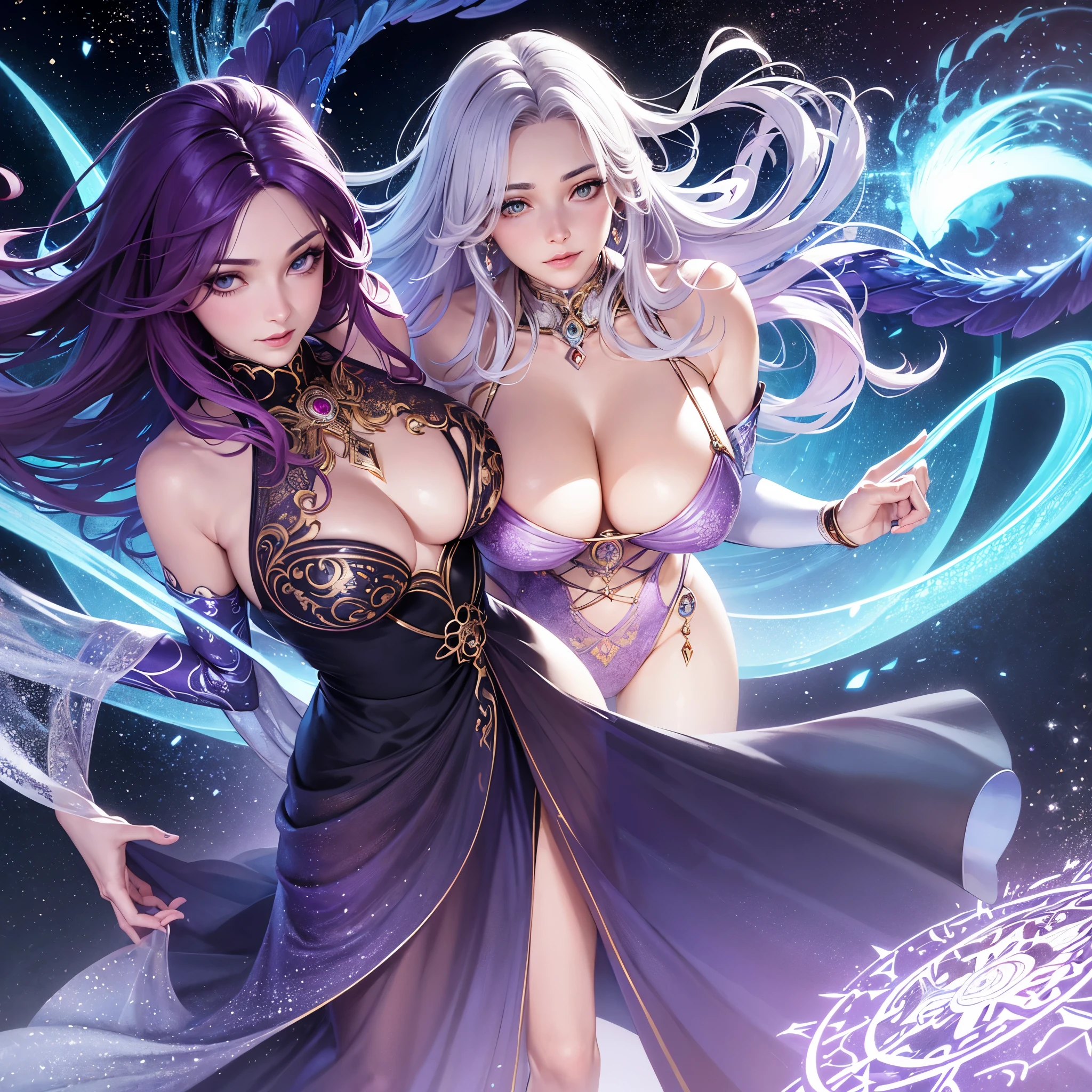 (best quality,4k,highres,masterpiece:1.2),ultra-detailed,(realistic:1.37)
A mature curvaceous Malaysian woman with her age at 40, dressed in a hijab that covers all of her hair, is standing in the center of a mystical scene. She is wearing a beautiful silk magic gown that shimmers with an otherworldly glow. The gown flows gracefully around her figure, accentuating her curves and adding an air of elegance to her presence.
The woman is a witch, strong and knowledgeable in the mystic arts. She stands confidently with her hands raised, as if channeling her magical powers. Around her, a magic circle adorns the ground with intricate symbols and glowing sigils. The circle is made from a combination of runes and arcana, pulsating with energy in vibrant colors of blues and purples.
As the woman continues her summoning, a mythical monster starts to materialize from within the magic circle. The creature is a magnificent being, towering with a majestic presence. Its body is covered in shimmering scales, reflecting the light around it in a mesmerizing display. The creature's form is a combination of various animals, with wings of an eagle, the tail of a serpent, and the head of a lion.
The scene is bathed in an ethereal light, reminiscent of moonlight casting an enchanting glow. The soft illumination illuminates the woman's face, revealing a calm and focused expression. Her eyes emit a glimmer of magic, while her lips are curved in determination.
The background is an enchanted forest, with towering trees reaching towards the sky. The forest is filled with vibrant foliage, casting shadows and adding layers of depth to the overall composition. The air is filled with an aura of mystery and anticipation, as if the entire world holds its breath in awe of the imminent manifestation.
The color palette of the scene is rich and vivid, with deep shades of blues and purples dominating the overall tone. The contrasting warm hues of the woman's gown provide a beautiful balance and creat