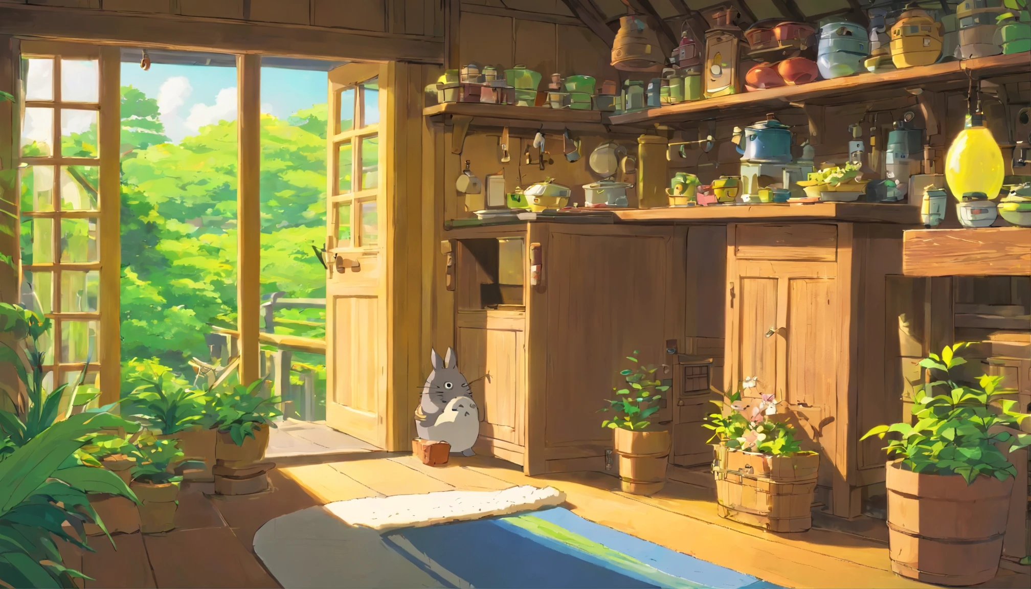 Traditional houses that appear in Ghibli works、countryside、Ghibli feeling、Close-up、inside the room、machine、movie「My Neighbor Totoro」Than、