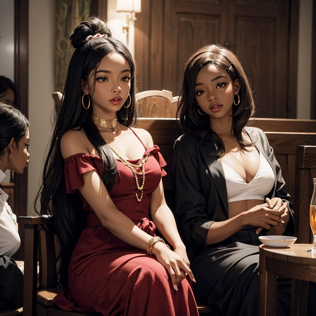 African American woman, woman is African American, woman is black.

