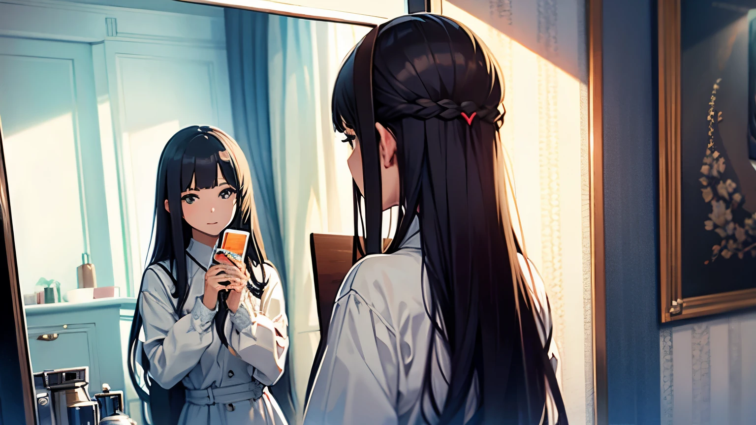 highest quality、Woman in the mirror