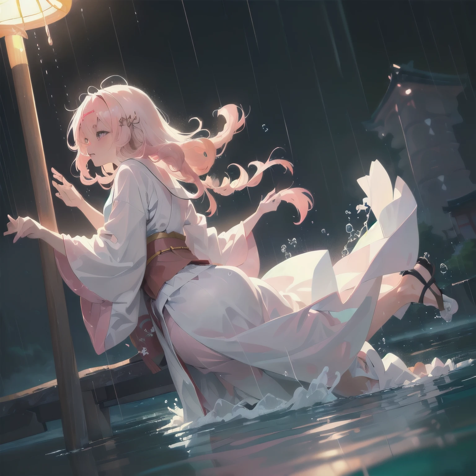 (2D animation style: 1.4), (Japanese animation: 1.9), HD, (Golden light: 1, 4), White skin, Full image lighting, either, (clear eyes), White sunlight, hair glow, (((Falling Rain: 1.2), sunlight, sun, tide, (Sleep), enlargement, in the back, in the back Turn, glowing, long pink hair, clear eyes, pray, Looking at the Girl from the side, side, holy light, (Clean clothes), underwater, laugh 😆😆😆😆, bubble, (water dissipation), (air dissipation)
