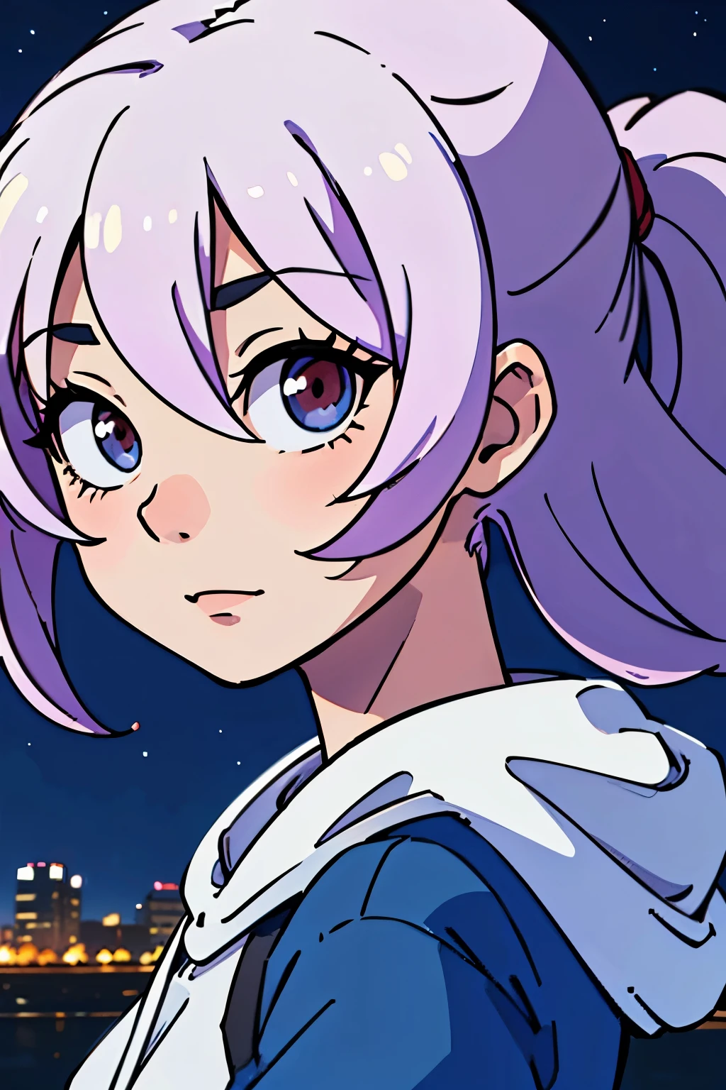 (highest quality:0.8),
(highest quality:0.8), perfect anime illustration, Extreme close-up portrait of a pretty woman walking in the park at night