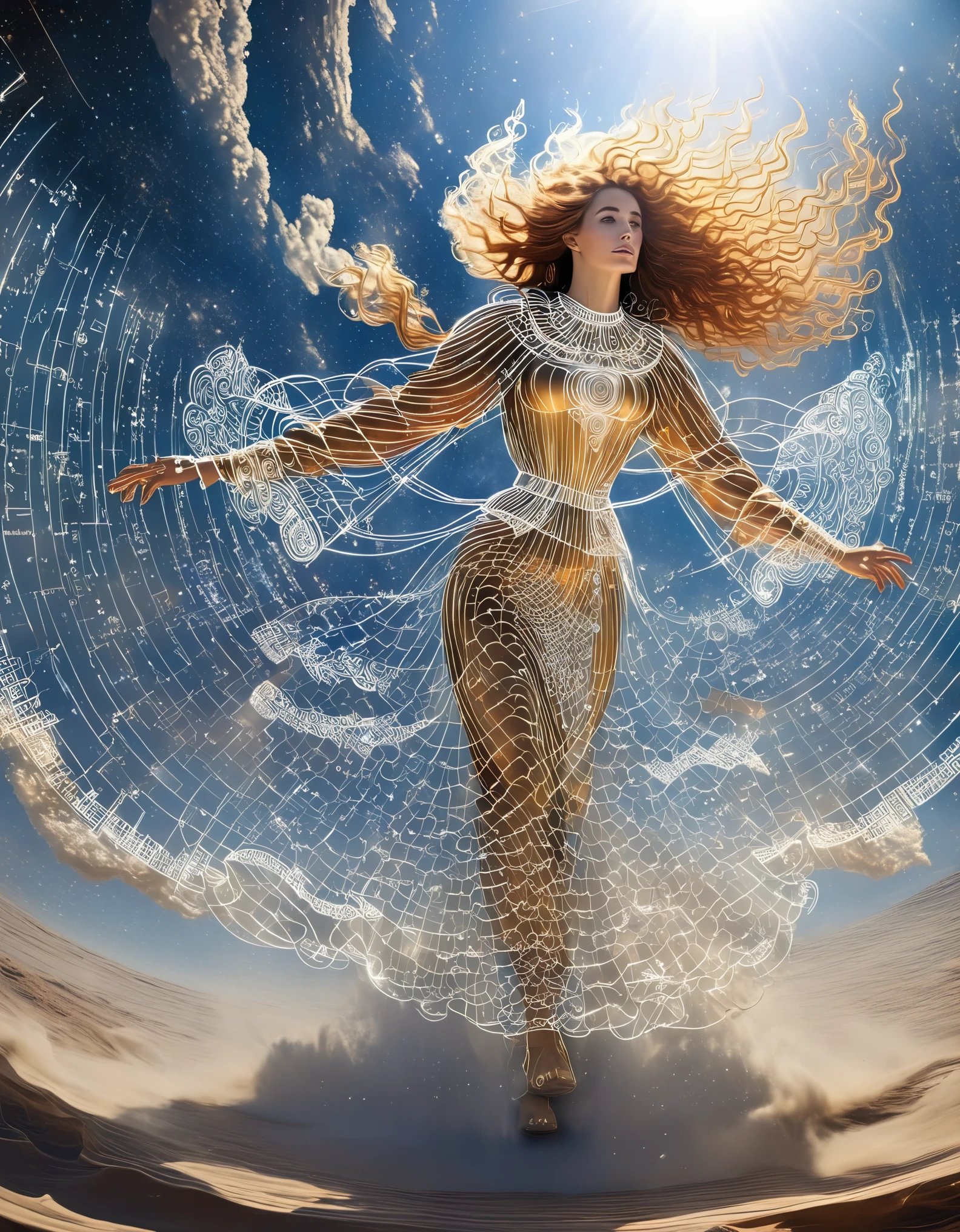 Magic formation, 3D renderings, mysterious geometry, sharp focus, (transparent ghost faced magician floating in front of the twelve zodiac magic formation),red extra long hair， beautiful witch with nine arms, each dragging various zodiac symbols, magic ball, crow, orange cat, exceptionally charming sapphire blue eyes, robe, crow, orange cat, clear Mobius ring, collapse of heaven and earth, clear magic symbols, combined magic formation, summoning, Complex combination rituals such as material and non-material transformation, gold cultivation, etc., using the Mike Winckelman style, surrealism, surrealism, surreal digital art, Visual Exaggeration, Nanopunk, Atompunk, Assembly, Circuit, Light Painting, Aries, etc, ♈ Hey Taurus, ♉ Hey Gemini, ♊ Hey, Cancer, ♋ Hey, Scorpio, ♏ Hey, Libra, ♎ Ah, Virgo, ♍ Hey Leo, ♌ Ah, Sagittarius ♐ Hey Capricornus, ♑ Ah, Aquarius, ♒ Hey, Pisces, ♓ Um, Unreal engine, octane render, V-Ray, high detail, high quality, high resolution, surrealism, 16K, super wide angle, satellite view, biomedical science

