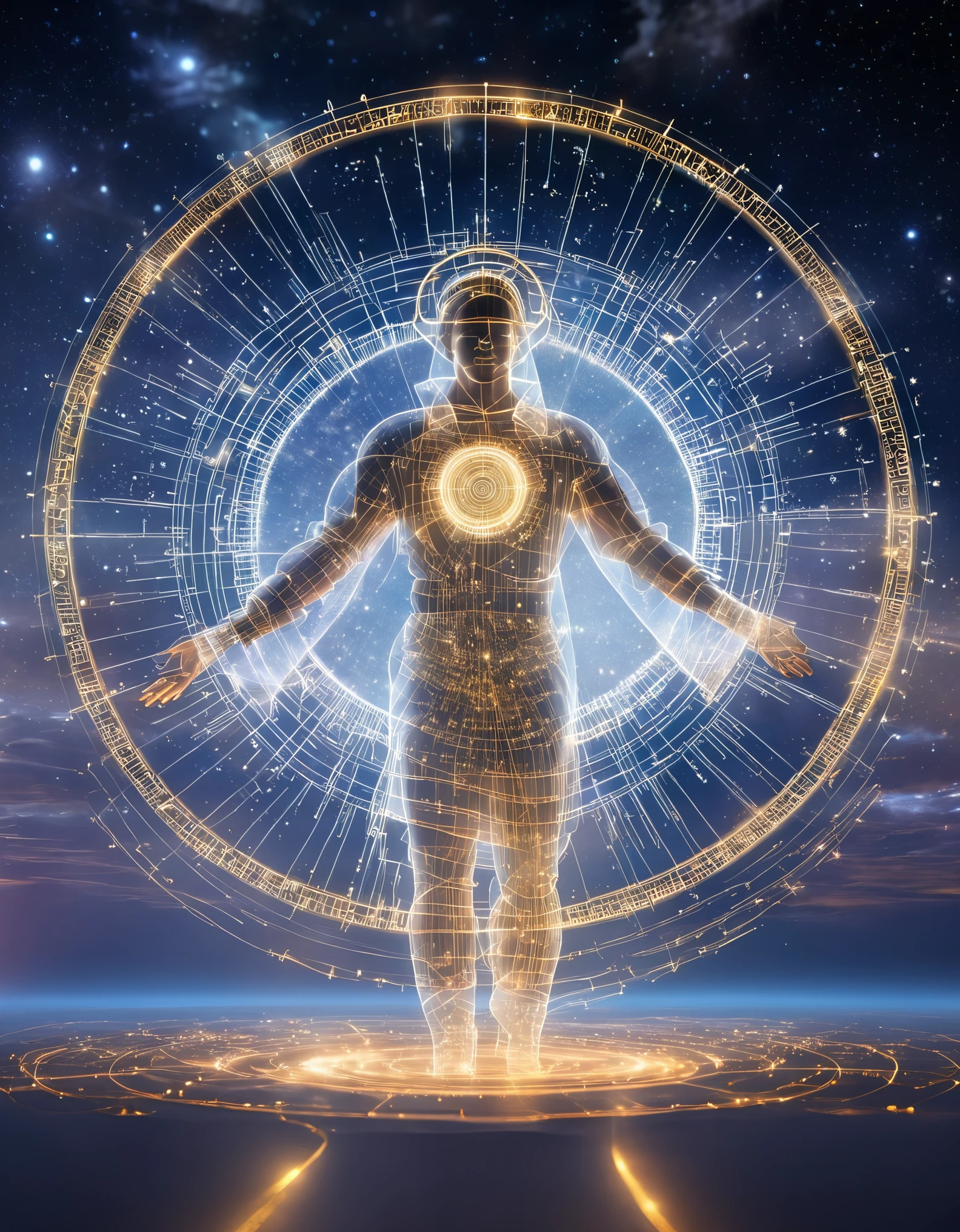 3D rendering of Magic array, sacred geometry, sharp focus, (floating transparent ghost magician face suspended in front of 12 constellations magic array), mobius ring, heaven and earth collapse, combination type magic array, summoning and material and non-material conversion and gold practice and other complex combination ceremony,in the style of mike winkelmann,Surreal,Surrealism,Impossible,Visual Exaggeration, Nanopunk,Atompunk, Assemblage ,Circuit,Light Painting,Aries, ♈︎,Taurus, ♉︎,Gemini, ♊︎,Cancer, ♋︎,Scorpio, ♏︎,Libra, ♎︎,Virgo, ♍︎,Leo, ♌︎,Sagittarius, ♐︎,Capricornus, ♑︎,Aquarius, ♒︎,Pisces, ♓︎,Unreal engine,octane render,V-Ray,high detail,hyper quality,high resolution,surrealism,16K,super wide angle,satellite view,bioluminescence,