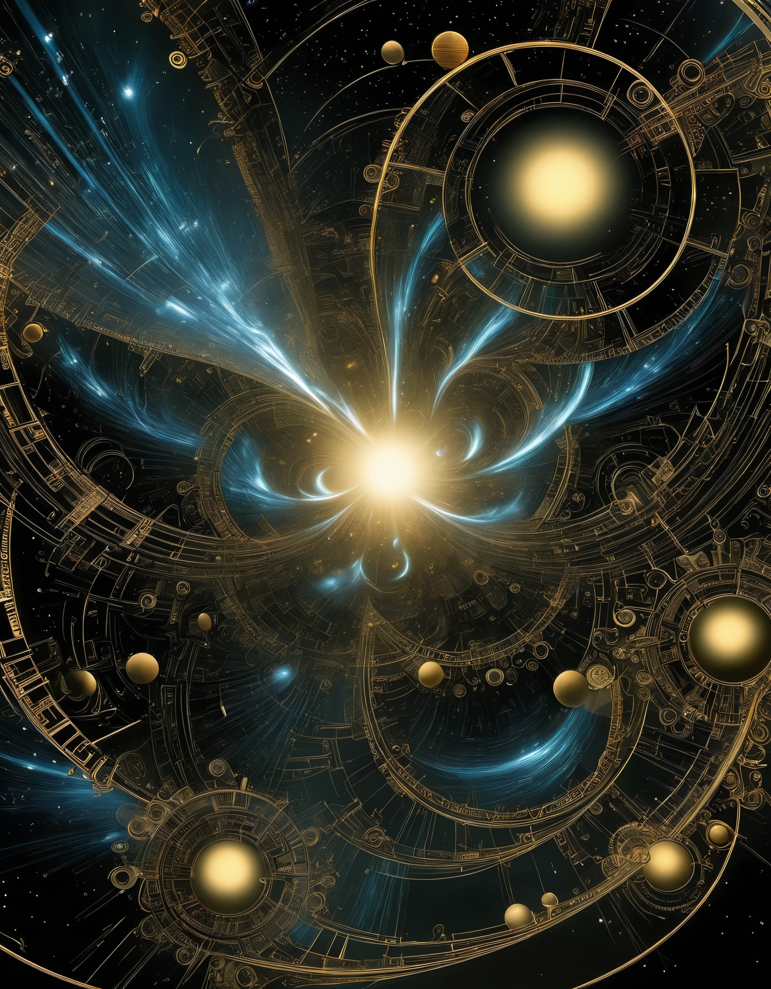 Magic Formations, Sacred Geometry, Sharp Focus, Floating Ghost Mages, Heaven and Earth Collapse, Mobius Rings, Black Holes, Floating Lots of Meteorites, Combined Magical Formations, Summoning, Transformation of Matter and Immaterial, Gold Cultivation, and other complex combinations of rituals of , surreal digital art in the style of Mike Winkelman, the style of Rolf Armstrong: Fractal, Alberto Vargas, and the style of H.R. Giger. Giger,Magical Realism,Classical Realism,Surrealism,Imagination,Science Fiction,From Another Realm,Impossible,Visual Exaggeration,Post Cyberpunk,Nanopunk,Atompunk,Assemblage,Circuitry,Light Painting,Aries,♈︎,Taurus,♉︎,Gemini. ♊︎,Cancer,♋︎,Scorpio,♏︎,Libra,♎︎,Virgo,♍︎,Leo,♌︎,Sagittarius,♐︎. Capricorn,♑︎,Aquarius,♒︎,Pisces,♓︎,Unreal Engine,Octane Rendering,V-Ray,High Detail,High Quality,High Resolution,Surrealism,16K,Ultra Wide Angle,Elevation Shot,,Bioluminescence,black light art,