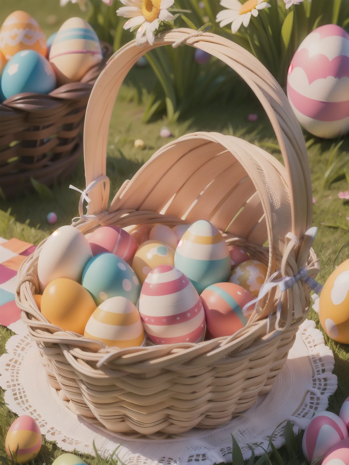 Easter basket with eggs