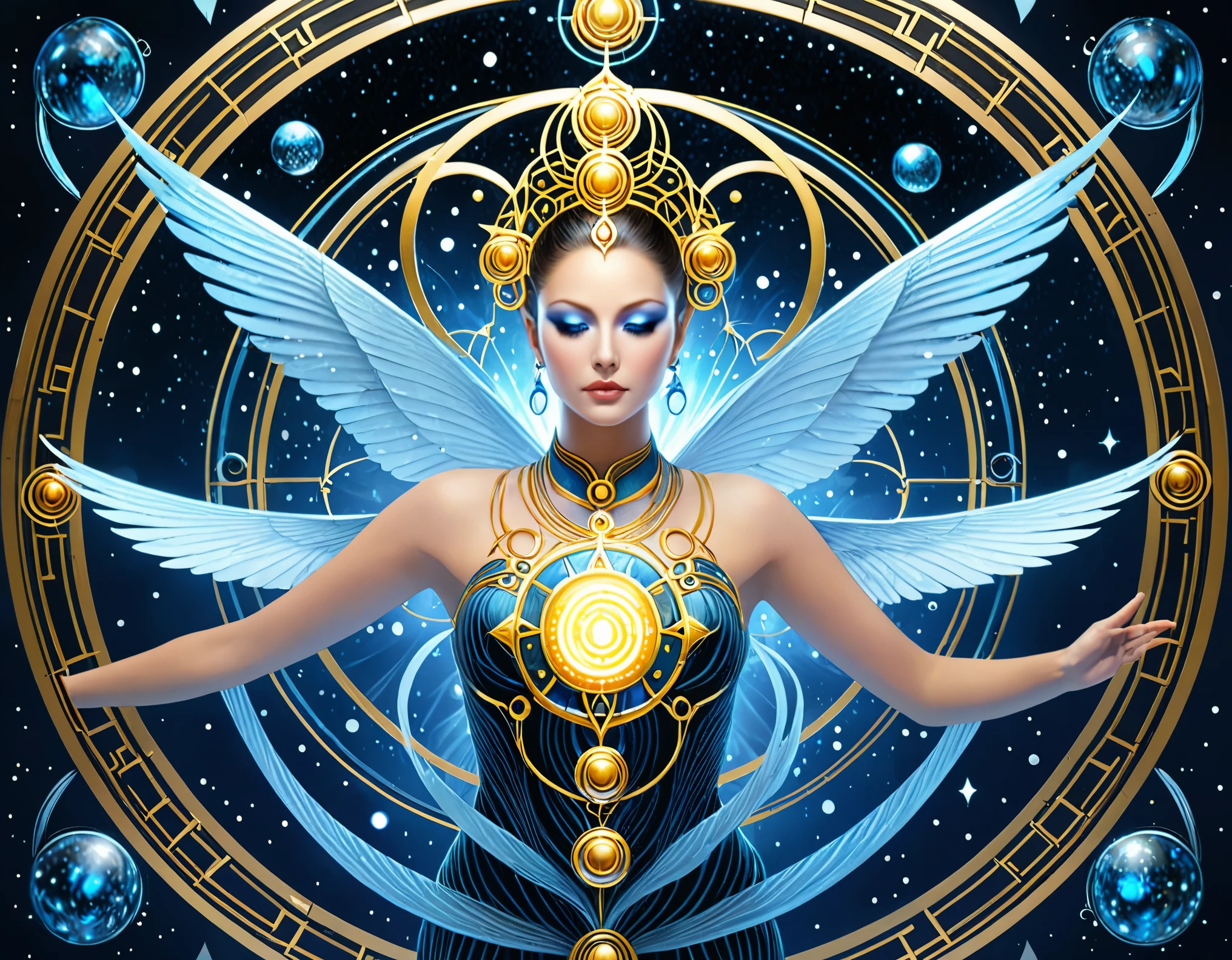 3D rendering of Magic array, sacred geometry, sharp focus,,in the style of mike winkelmann,in the style of rolf armstrong: fractal,by alberto vargas and h.r. giger,Magic Realism,Classical Realism,Surreal,Surrealism,Imagined,Science Fiction,From Another Realm,Impossible,Visual Exaggeration, Postcyberpunk,Nanopunk,Atompunk, Assemblage ,Circuit,Hedge Trimming,Light Painting,Aries, ♈︎,Taurus, ♉︎,Gemini, ♊︎,Cancer, ♋︎,Scorpio, ♏︎,Libra, ♎︎,Virgo, ♍︎,Leo, ♌︎,Sagittarius, ♐︎,Capricornus, ♑︎,Aquarius, ♒︎,Pisces, ♓︎,Unreal engine,octane render,V-Ray,high detail,hyper quality,high resolution,surrealism,16K,super wide angle,A bird's-eye view,aerial view,bioluminescence,floating ghost magician，