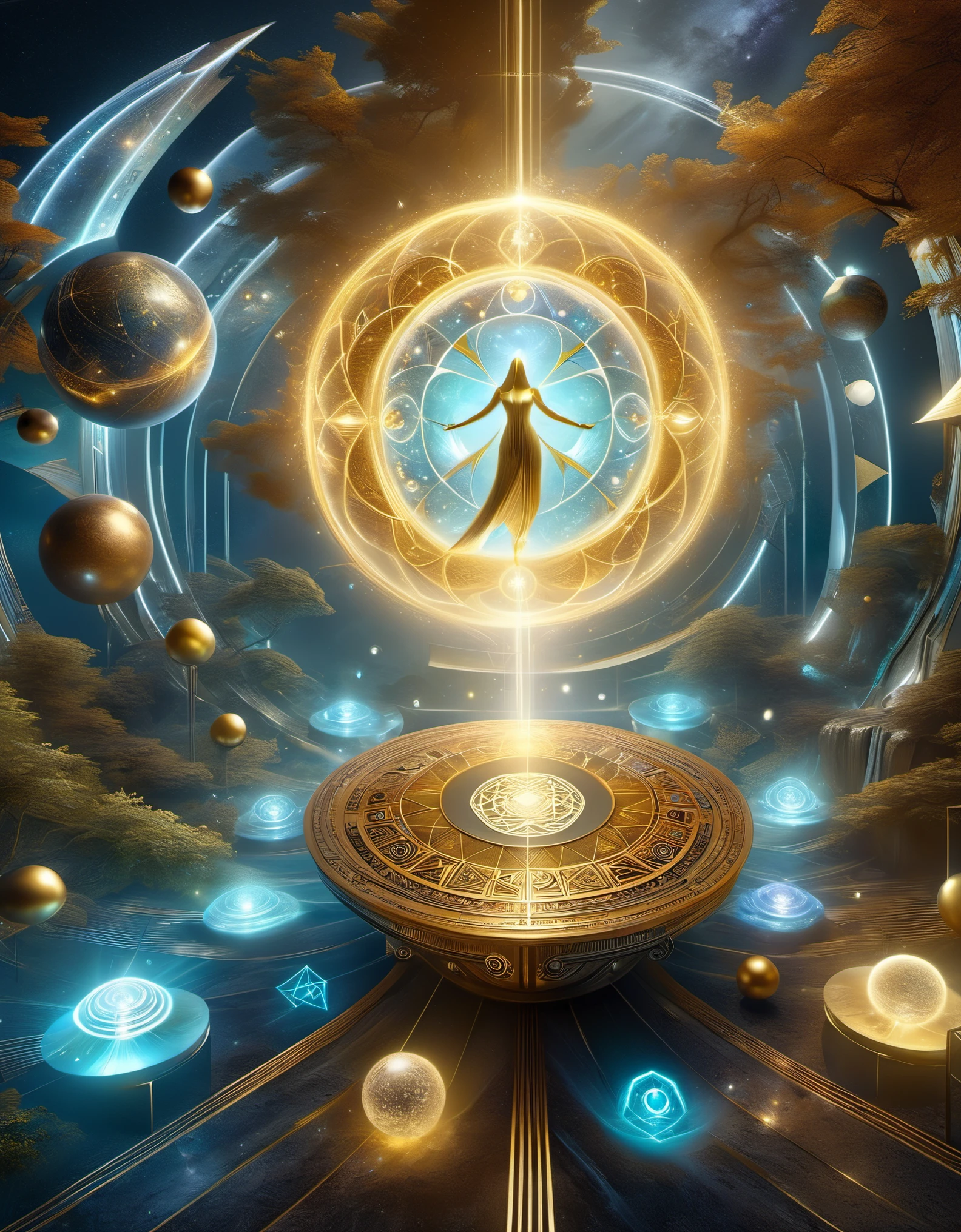 3D rendering of Complex combination rituals such as magic array, sacred geometry, sharp focus, floating ghost mage, collapse of heaven and earth, combination magic array, summoning, conversion of material and non-material, and gold practice,in the style of mike winkelmann,in the style of rolf armstrong: fractal,by alberto vargas and h.r. giger,Magic Realism,Classical Realism,Surreal,Surrealism,Imagined,Science Fiction,From Another Realm,Impossible,Visual Exaggeration, Postcyberpunk,Nanopunk,Atompunk, Assemblage ,Circuit,Hedge Trimming,Light Painting,Aries, ♈︎,Taurus, ♉︎,Gemini, ♊︎,Cancer, ♋︎,Scorpio, ♏︎,Libra, ♎︎,Virgo, ♍︎,Leo, ♌︎,Sagittarius, ♐︎,Capricornus, ♑︎,Aquarius, ♒︎,Pisces, ♓︎,Unreal engine,octane render,V-Ray,high detail,hyper quality,high resolution,surrealism,16K,super wide angle,A bird's-eye view,aerial view,bioluminescence,