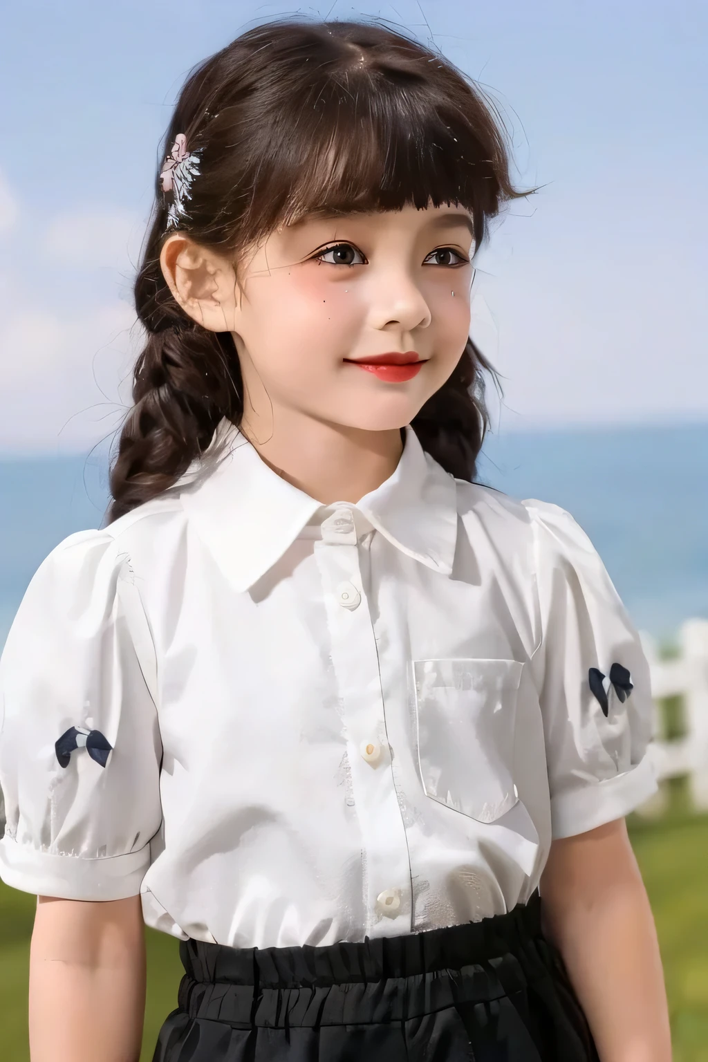 Make a ondw hair girl with a cow as a disney character