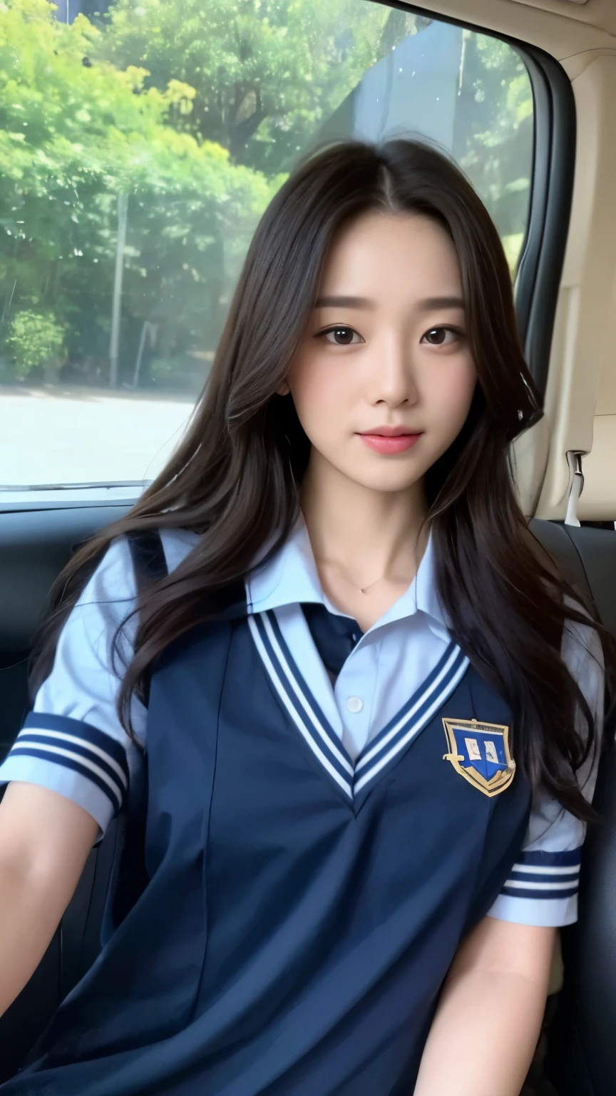 1young girls, Smile embarrassedly, (Highly detailed eyes, Highly detailed hair, Highly detailed face), extremely detailed CG unified 8k wallpaper, Highly detailed, High-definition raw color photos, Professional Photography, Realistic portrait, Cinematic Light, Bangs, (Beautiful breasts), (High school uniform with wide open chest:1.25), (Pleated mini-skirt:1.2), hair blowing in wind, (:1.5), Sitting, Spread your legs wide open, Outdoors, Beach, (Beautiful sunset:1.2), (((Bokeh))), depth of fields, (View from below),