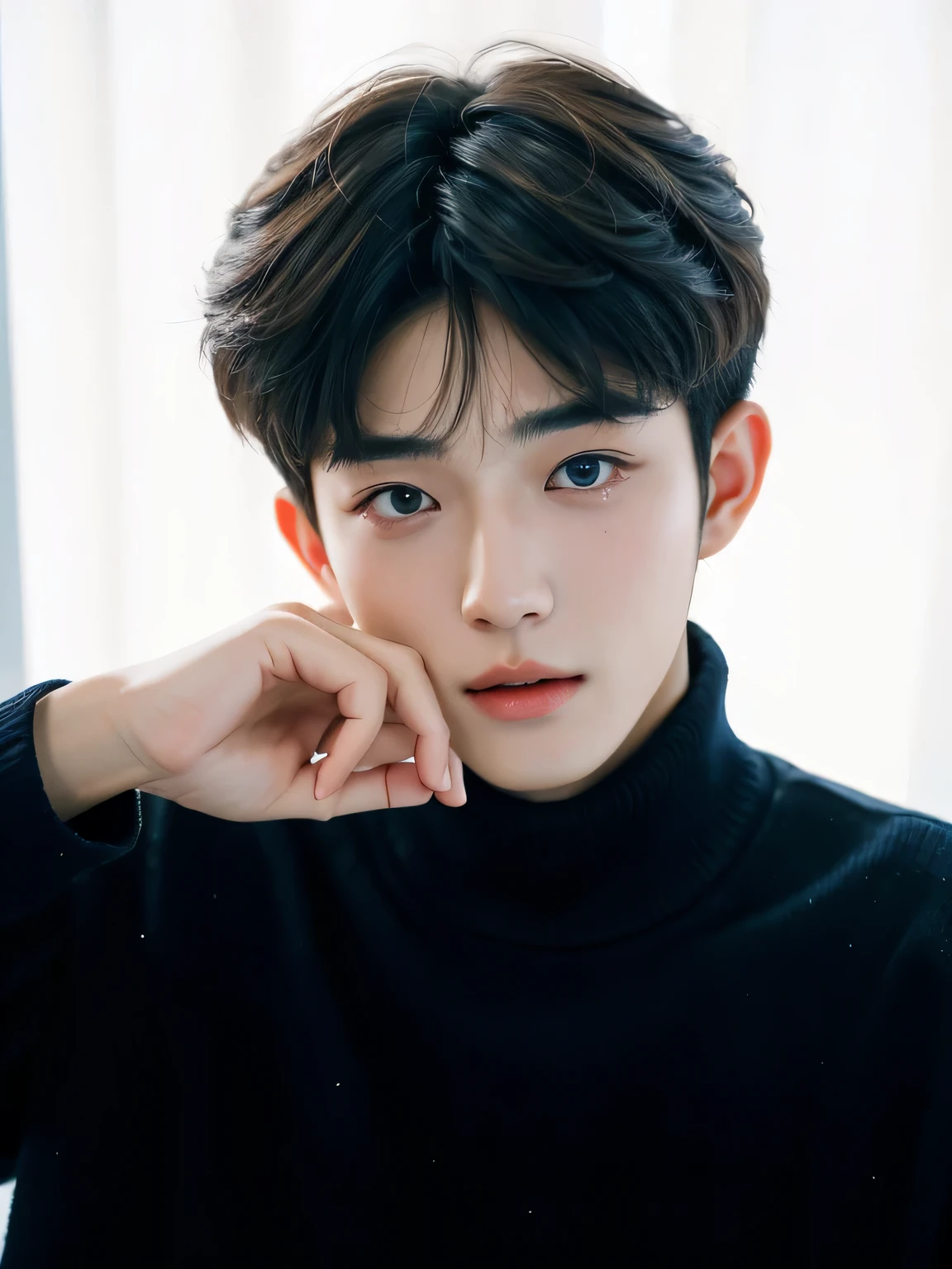 真实的South Korea帅哥们,Beautifully, Realistic and realistic facial expressions,South Korea,20 year old man,short hair,neat face,South Korea男士,handsome face,