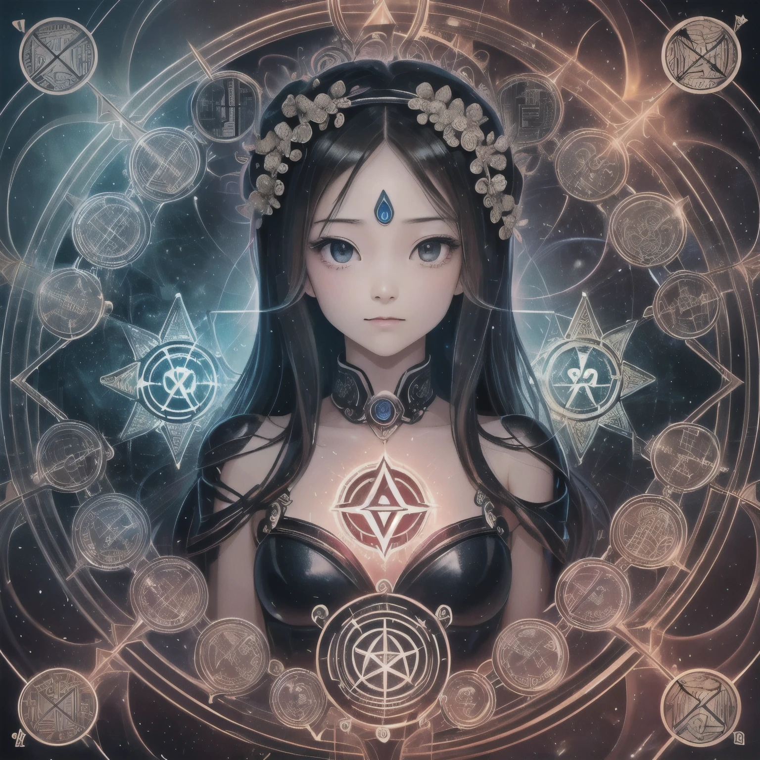 （tarot cards、Yu-Gi-Oh cards），（romantic、Innocent、𝓡𝓸𝓶𝓪𝓷𝓽𝓲𝓬、adventure、Bold、Travel Elements、Tyndall effect）,Art similar to Alex Gray&#39;s art, with female body, mandala, Fractal. --automatic，detailed高度detailed黑色 sumi-e ,1 ***********， (magical aura, Glowing Runes and Runes, Summoning Circle), Baroque, cloudy day, supersaturation, In-depth research and pursuit of perfection, Created by a master, best quality, high resolution, Gorgeous, ((elegant)) , ((Extraordinary)) , ((Thrilling)) , ((detailed)) , ((charming)) , ((amazing)) , fantasy, spell, nature, mystery, painting, 布面painting, painting作品, canvas painting, Antique glow, Vintage lighting, Vintage lighting, Small aperture, Deep scene, Sharp from front to back . dreamlike, mystery, provocative, symbolic, complex, detailedais-rcn，（Art similar to Alex Gray&#39;s art, with female body, mandala, Fractal. --automatic）