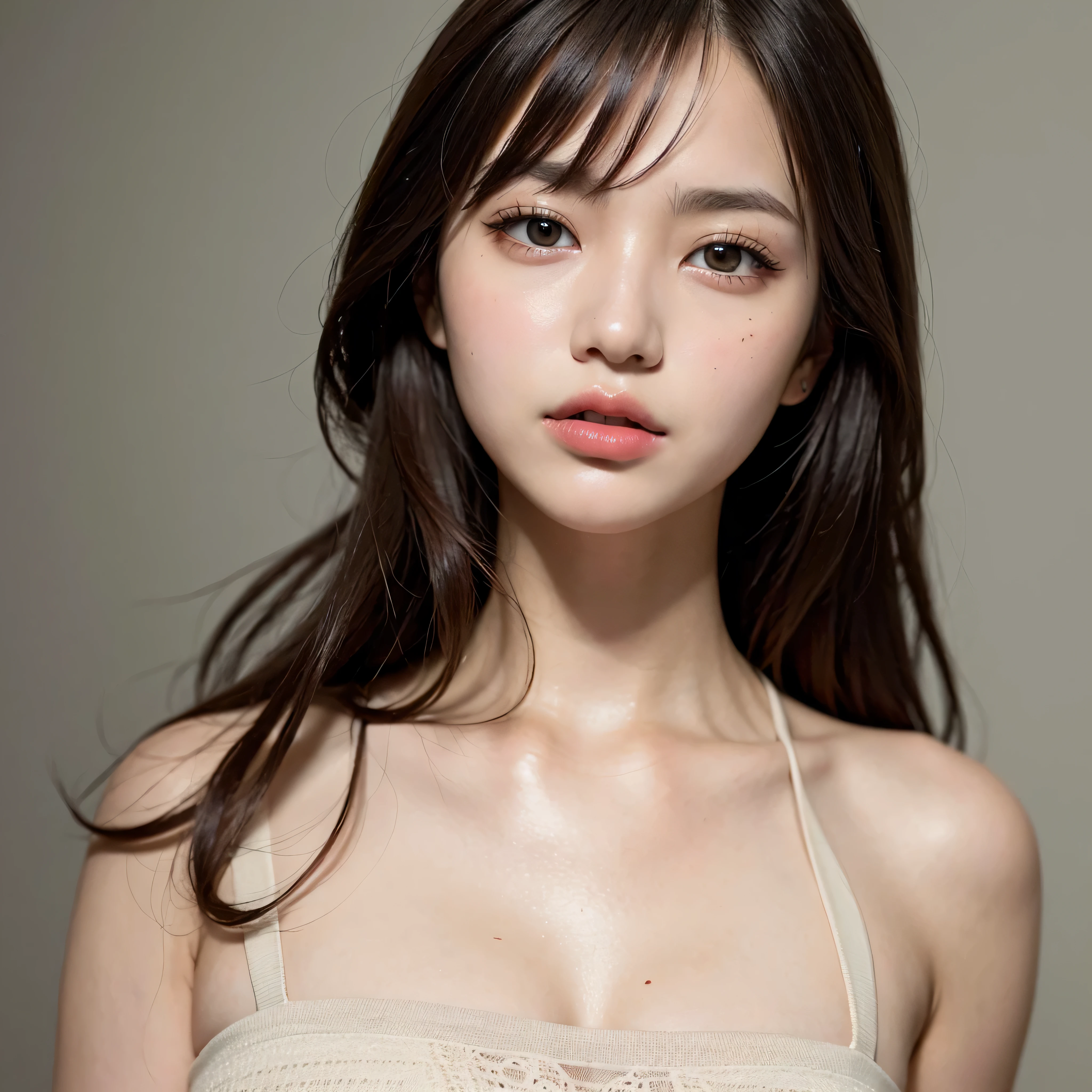 (highest quality, 8k, 32K, masterpiece, Hmm,:1.2), japanese woman, camisole , super detailed face, fine eyes, highly detailed lips ,dark brown hair, slender body shape, Upper body, Natural light