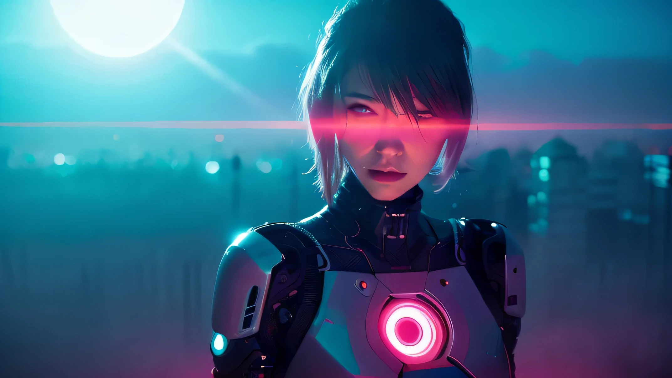 
Backlight,cyber punk,beautiful girl,anime,foggy,floating