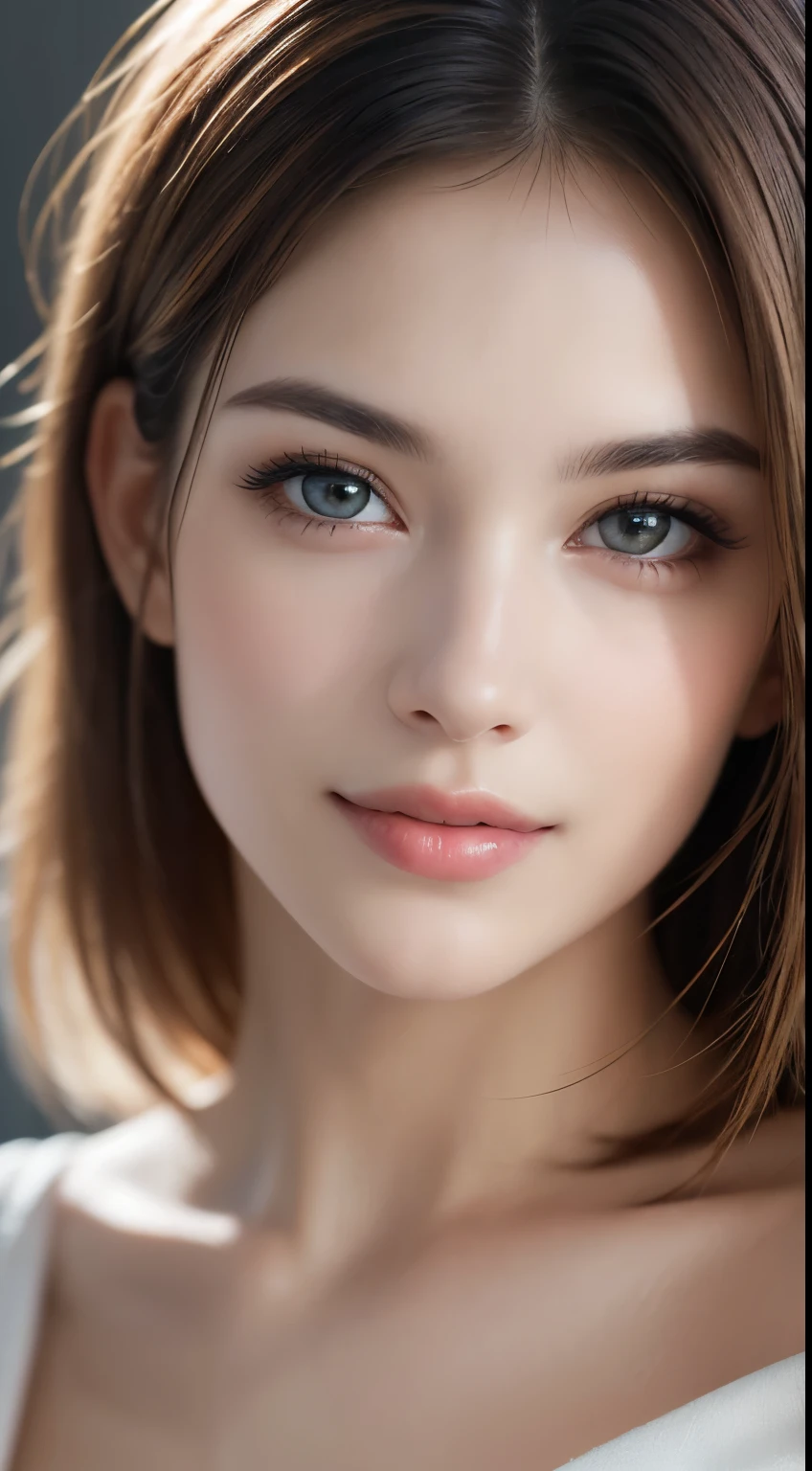 1woman, (Ultra realistic, high res), (highly detailed eyes, highly detailed hair, highly detailed face, highly detailed plump lips), (off shoulder with open breasts), breasts, upper body, caute smile, gold hair, (best quality:1.4), Raw photo, (realistic, photo-realistic:1.37), professional photography, cinematic light, (fine face: 1.2),