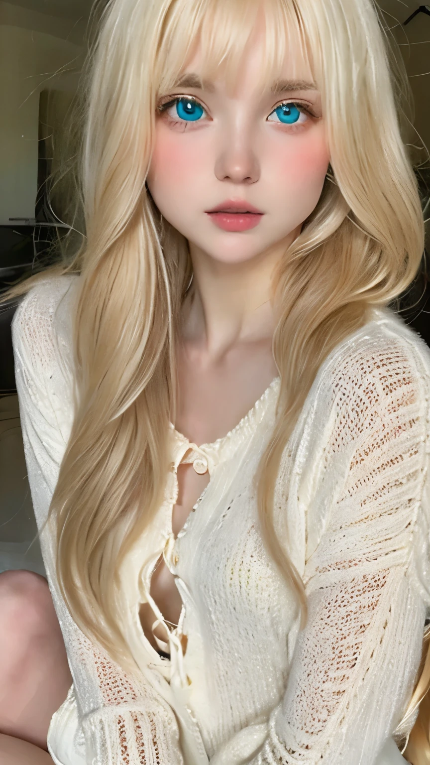 table top, highest quality, very delicate and beautiful girl,very delicate and beautiful, world masterpiece theater, Super detailed, very detailed, highest quality, blonde hair, High resolution, very detailed,1 girl, highest quality, shape, looking at the viewer, Material, canvas, Oil, genuineistic, realist ,genuine,