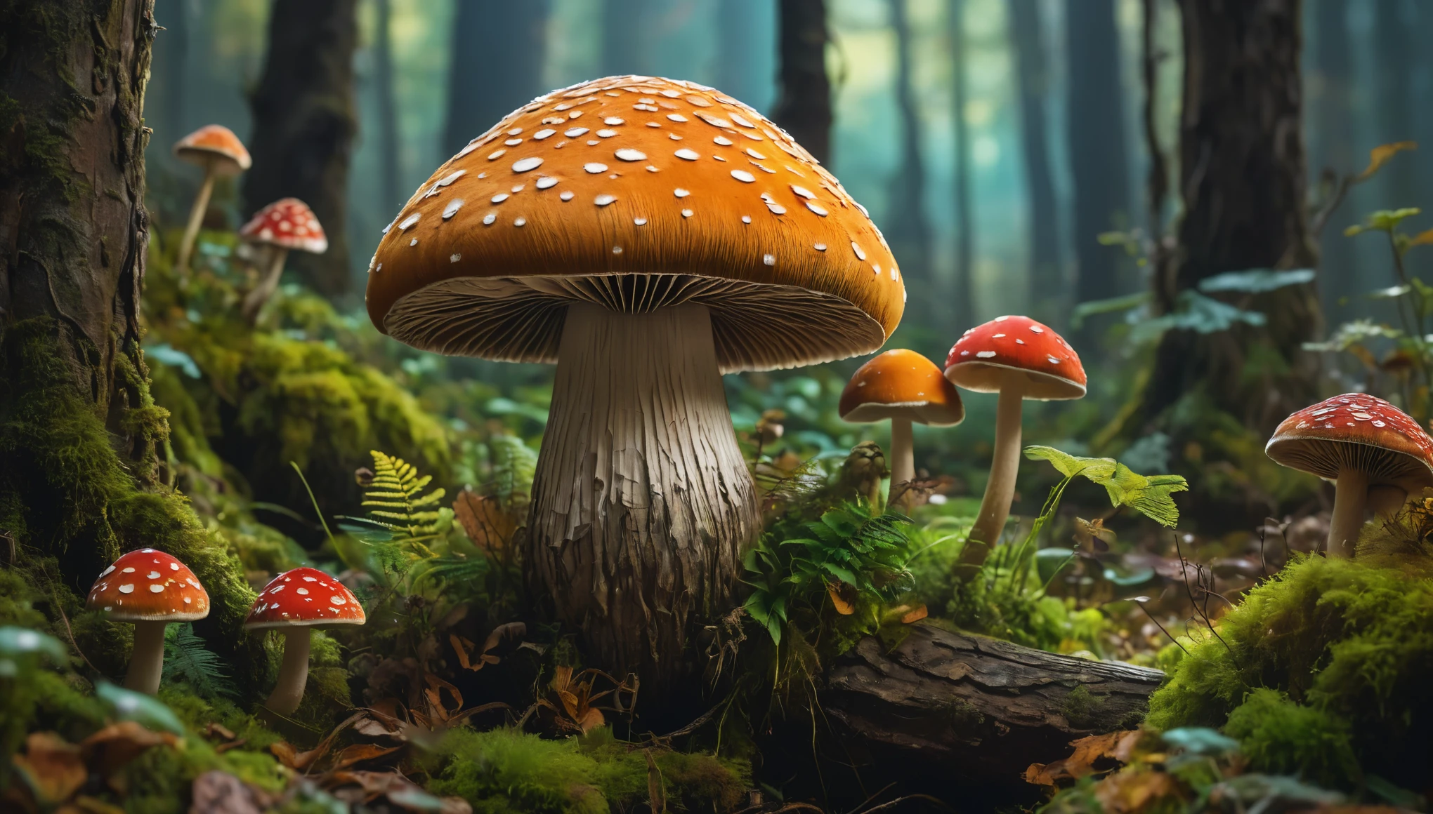 Create imaginative and amazing images demonstrating the style of ((Mushroomcore)), hyper realistic, 8k, vibrant colors, sharp crisp image