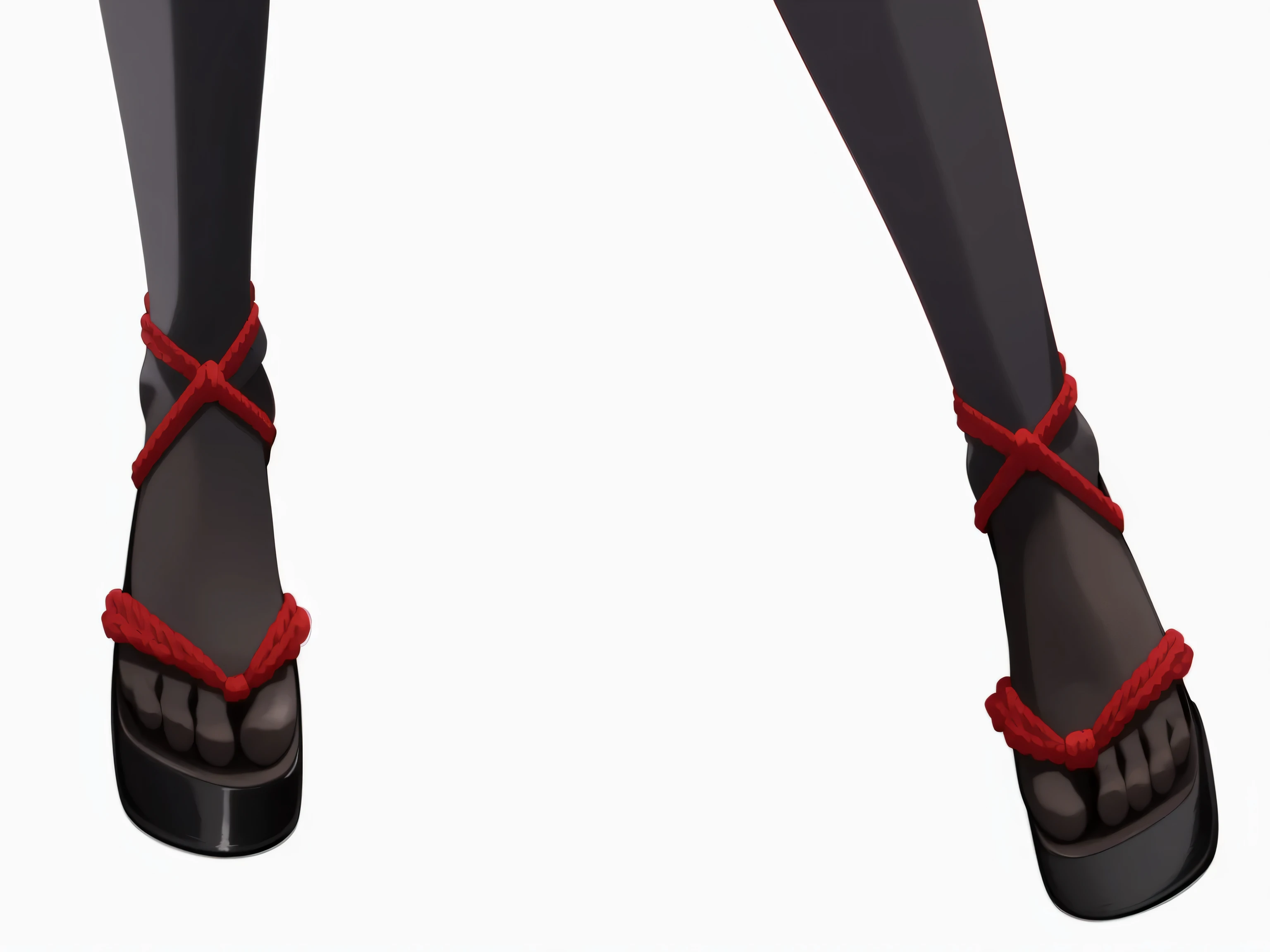 zori footwear, red rope straps, ancient japanese tradition footwear, black socks, 