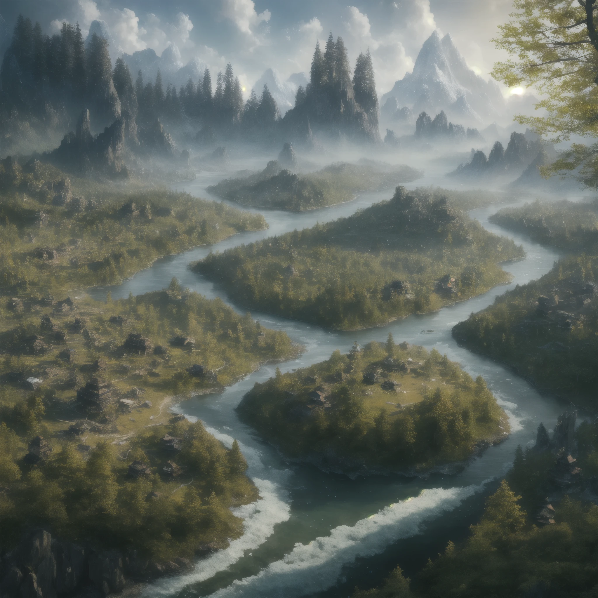masterpiece, best quality, high quality, Very detailed CG unity 8k wallpaper, The vast and tranquil taiga stretches all the way to the horizon, Dense green trees line up, When the fresh breeze blows through the leaves，Crystal snow covers the frozen land, Create stunning and tranquil landscapes, Bokeh, depth of field, high dynamic range, bloom, Color difference ,lifelike,Very detailed, Popular topics on Artstation, CGSociety&#39;s Hot Topics, complex, high detail, dramatic, midway art