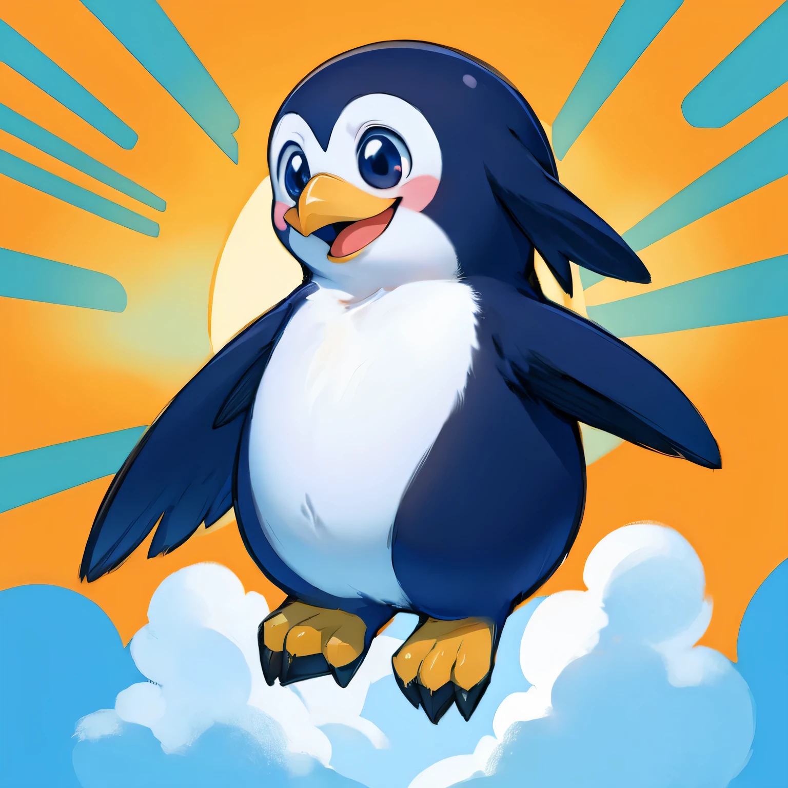 Cheerful penguin Pandy strives to learn to fly, despite his short wings.