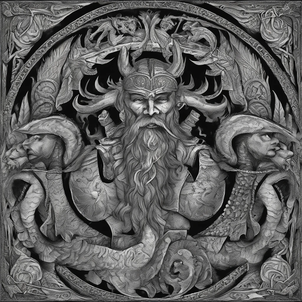 beautiful detailed faces, hairstyles, intense expressions, brave warriors, strong muscles, fierce battles, ancient weapons, shields and swords, intricate armor, Nordic mythology, Viking ships sailing on rough seas, stormy weather, dramatic sky, epic landscapes, snowy mountains, dense forests, roaring waterfalls, misty fjords, mystical runes, Odin and other Norse gods, Valhalla, dragon-headed longships, menacing Viking warlords, courageous shield maidens, Viking society and customs, raids and pillaging, burning villages, looting treasures, ancient runes and symbols, horned Viking helmets, intricate Viking ship carvings, intricate braids and hair decorations, fearless voyages, exploration of new lands, Viking longhouses and settlements, mead halls and feasting, rich Viking craftsmanship, intricate metalwork and jewelry, trading and bartering, Viking culture and traditions, Viking burial ceremonies, bonfires and celebrations, dramatic sunsets and sunrises, powerful storms and thunder, Northern Lights dancing in the sky, shield walls and battles formations, honor and glory-seeking, bloody axes and spears, fearsome sea monsters, fierce loyalty and camaraderie, mythological creatures and beasts, sagas and epic tales, the spirit of adventure and discovery, vivid colors and contrast, realistic textures and materials, professional-grade artwork, high-resolution masterpiece:1.2, photorealistic rendering, dramatic lighting.