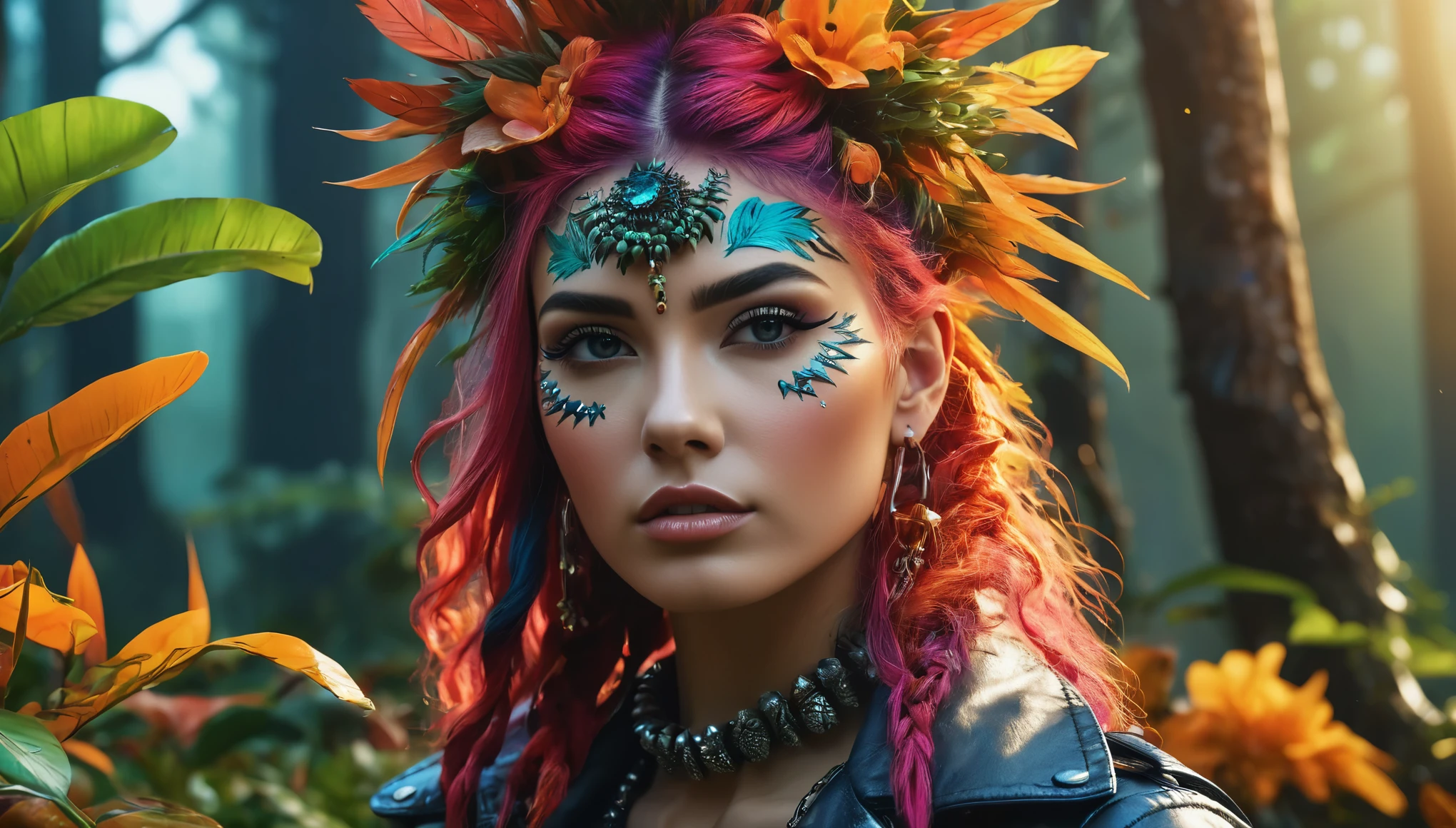 Create imaginative and amazing images demonstrating the style of ((Naturepunk)), hyper realistic, 8k, vibrant colors, sharp crisp image