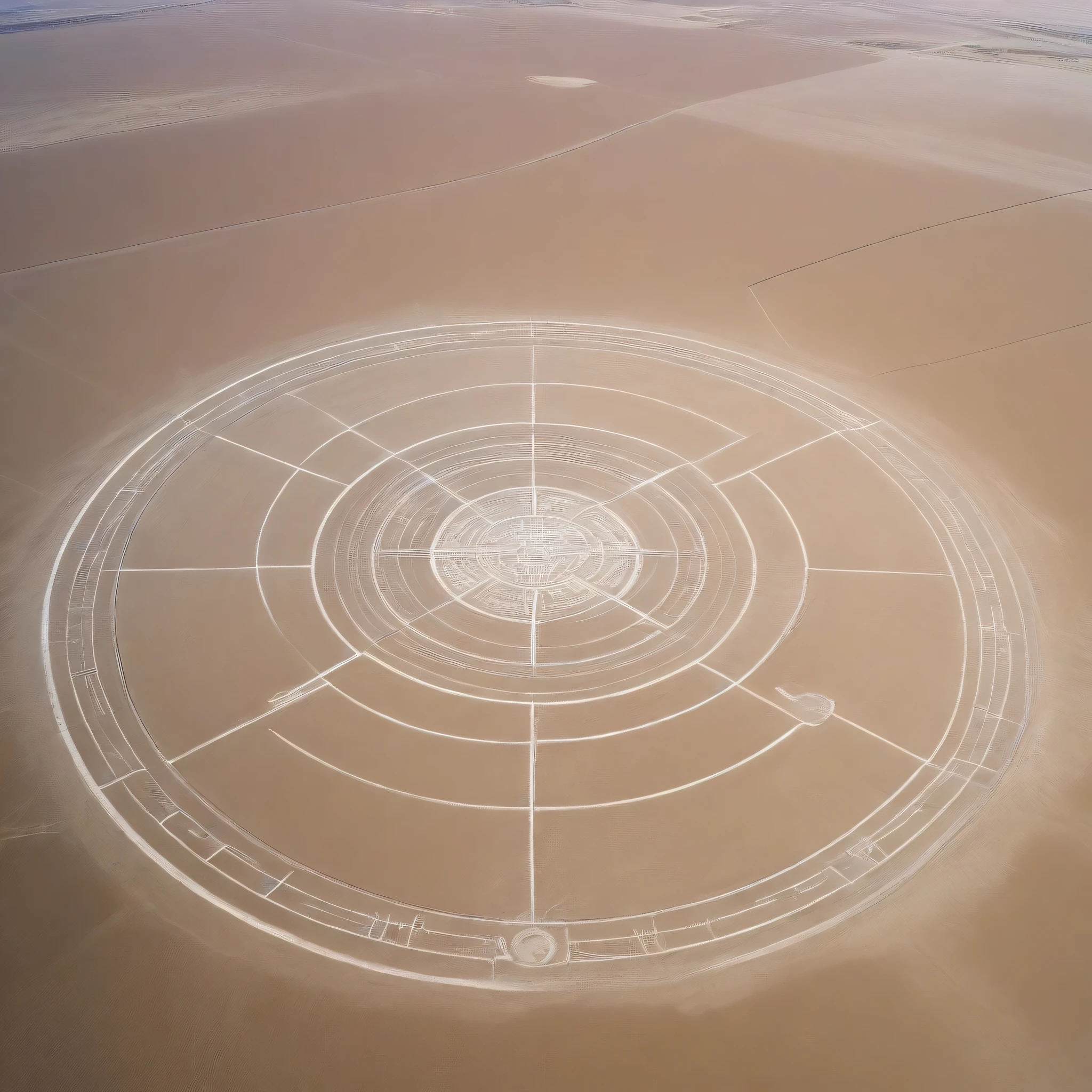A gigantic magic circle drawn in the land of Nazca, Magic circle made by scraping the earth