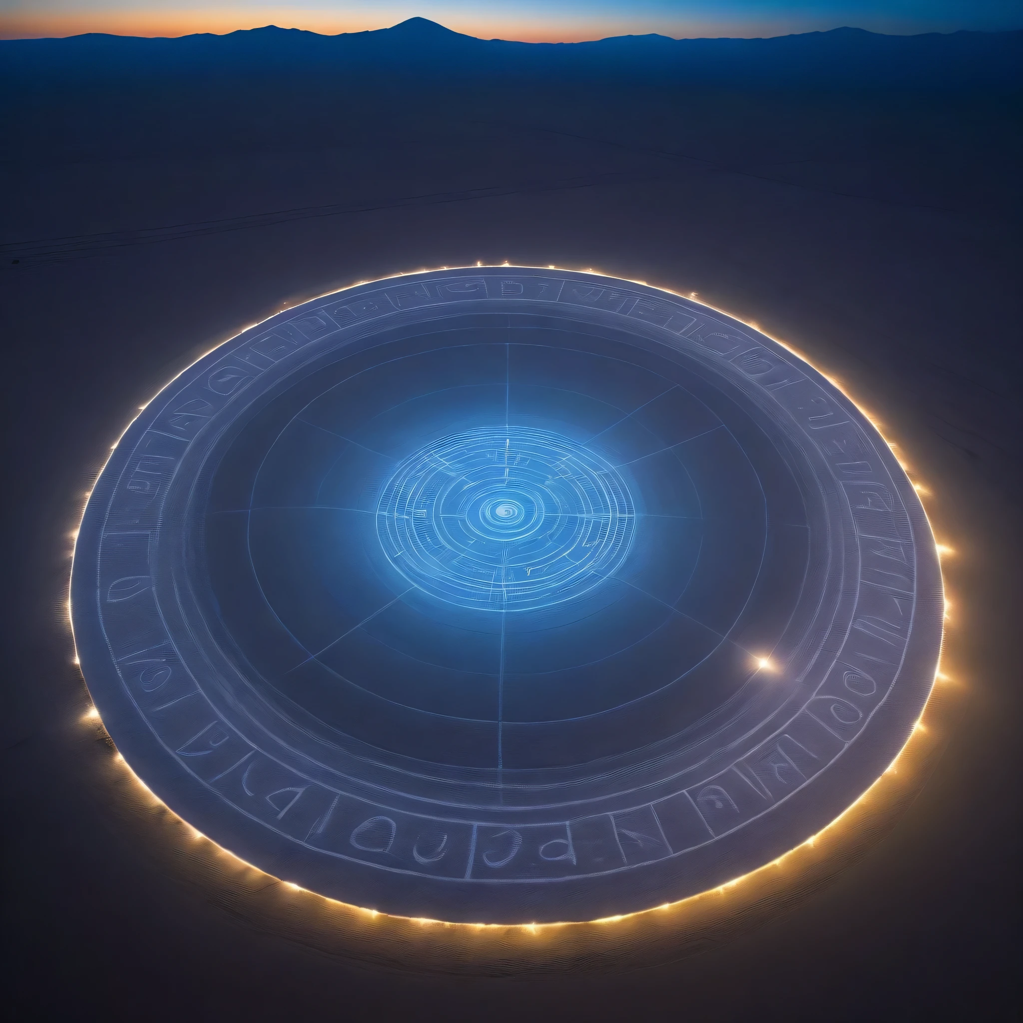 A gigantic magic circle drawn in the land of Nazca, Magic circle made by scraping the earth